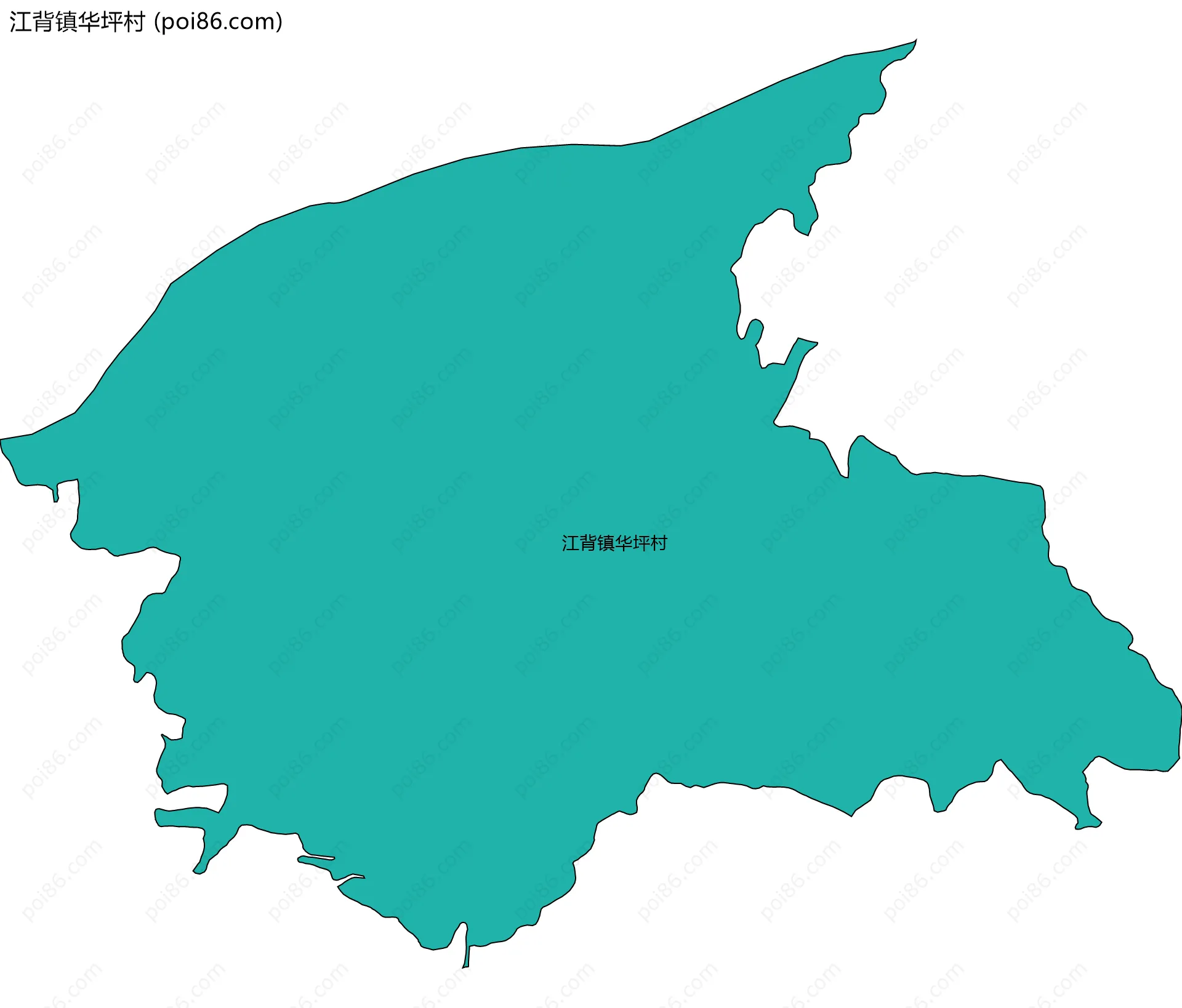江背镇华坪村边界地图