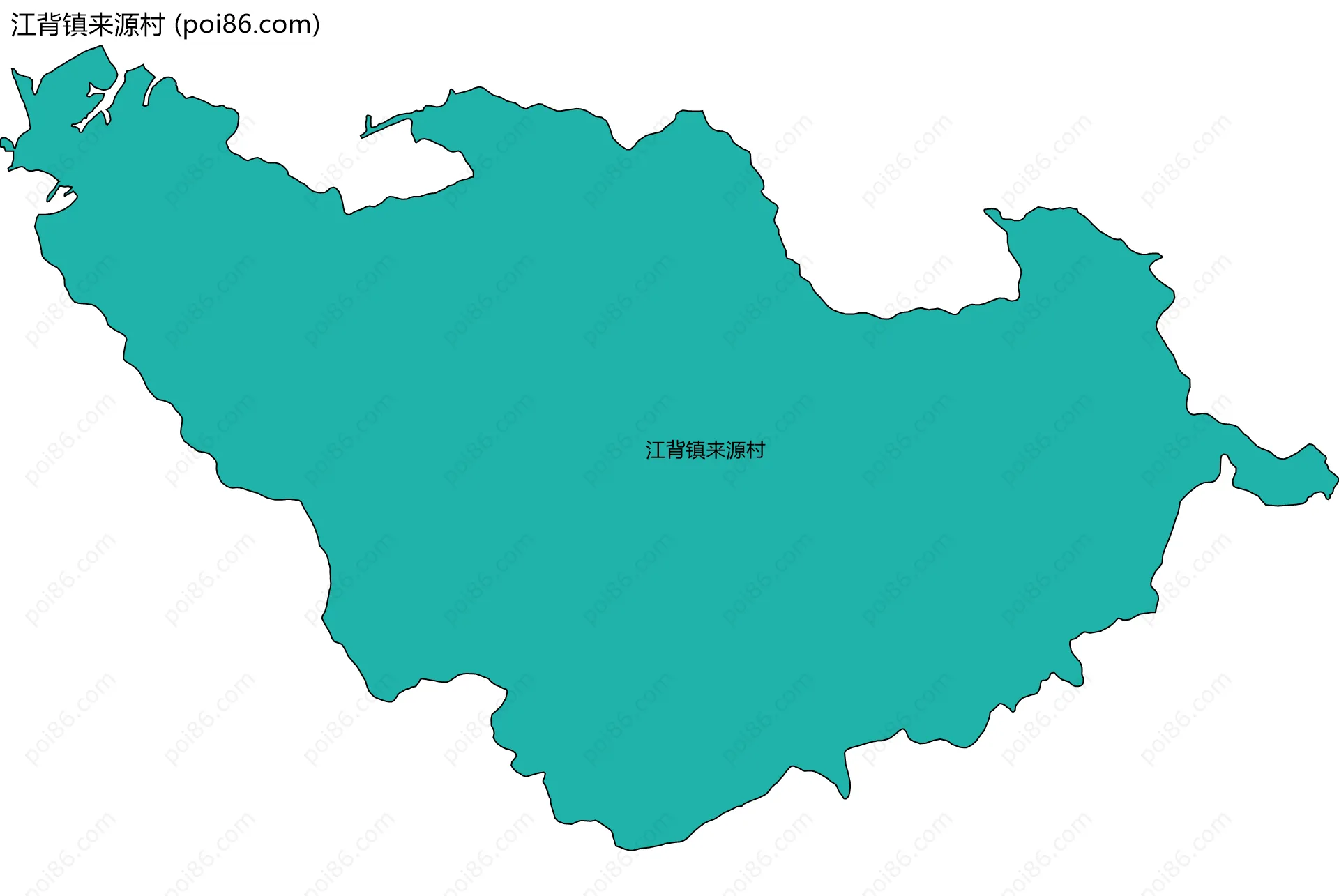 江背镇来源村边界地图