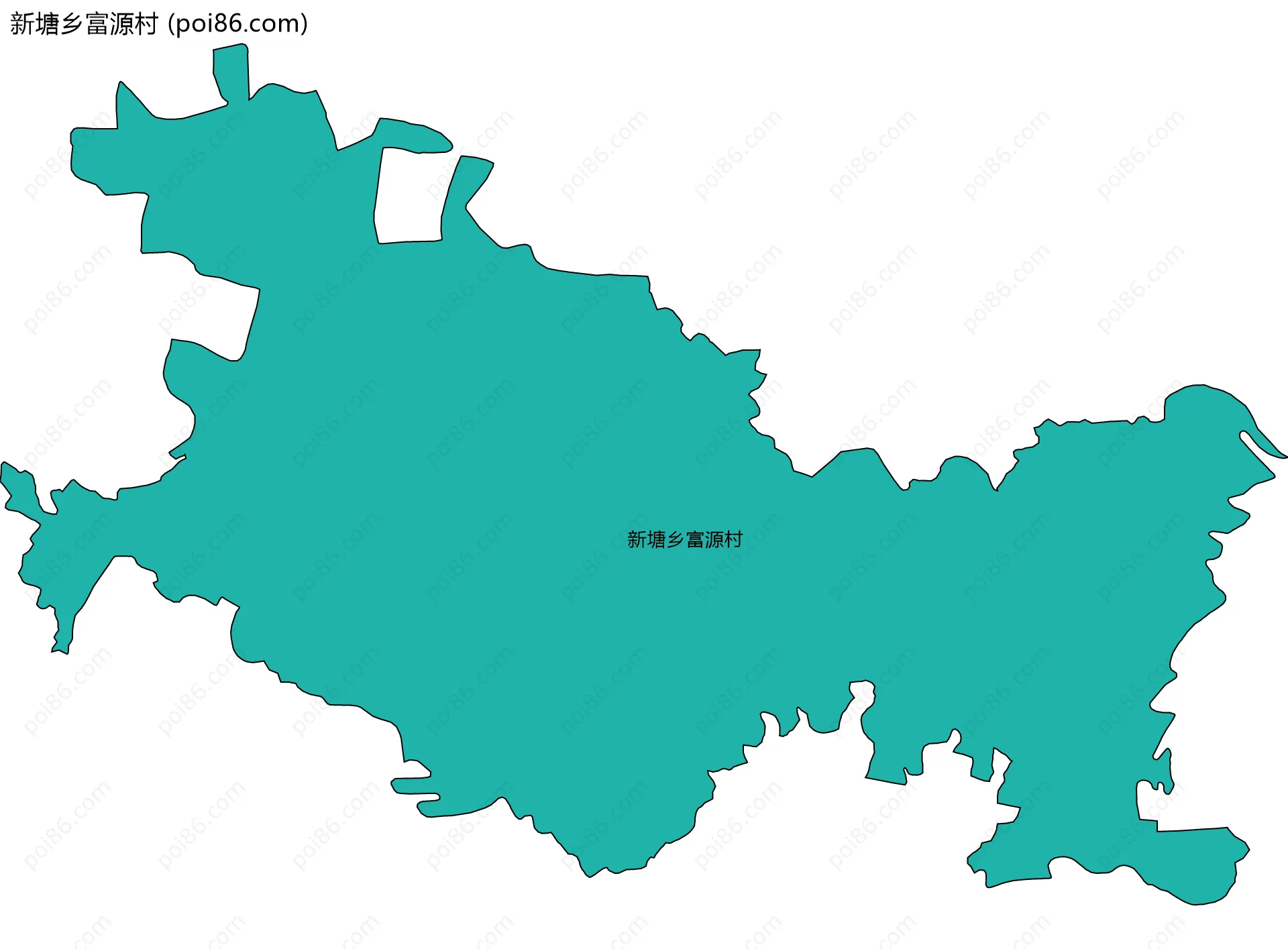 新塘乡富源村边界地图