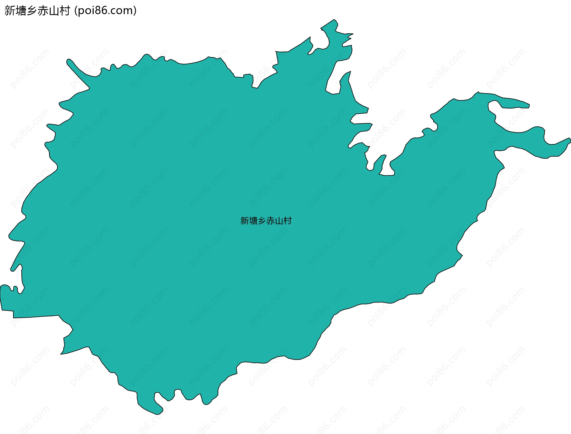 新塘乡赤山村边界地图
