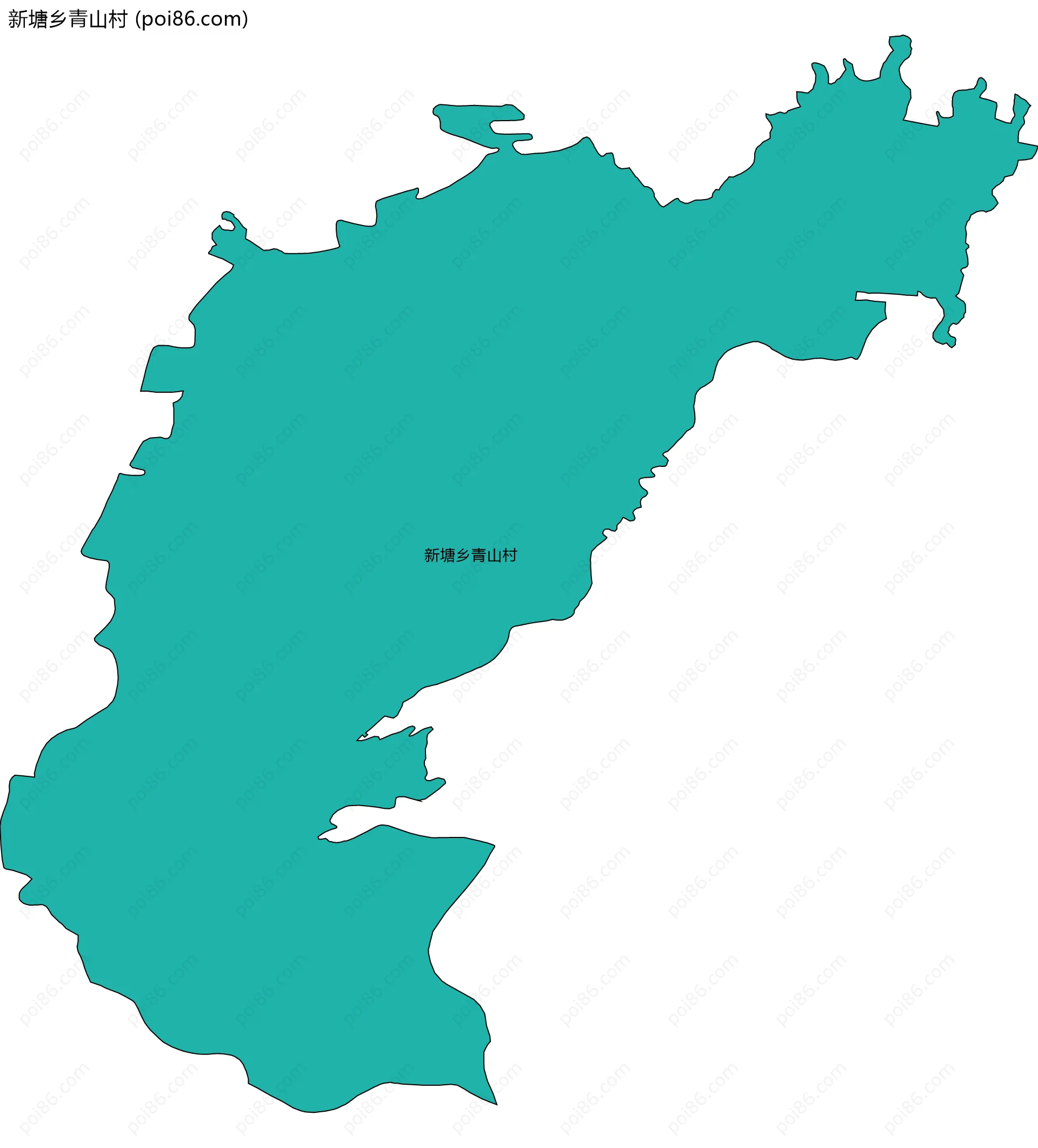 新塘乡青山村边界地图