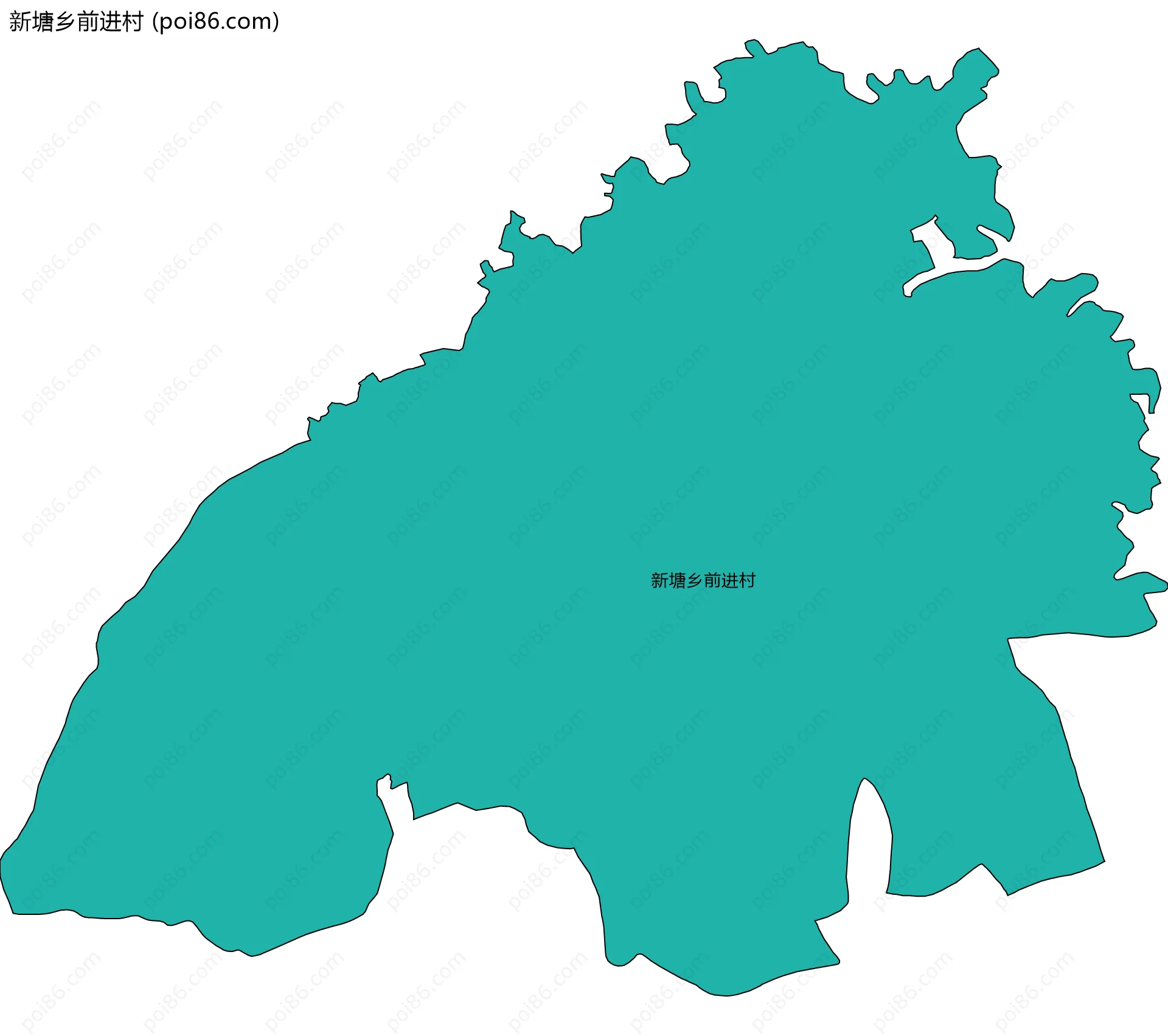 新塘乡前进村边界地图