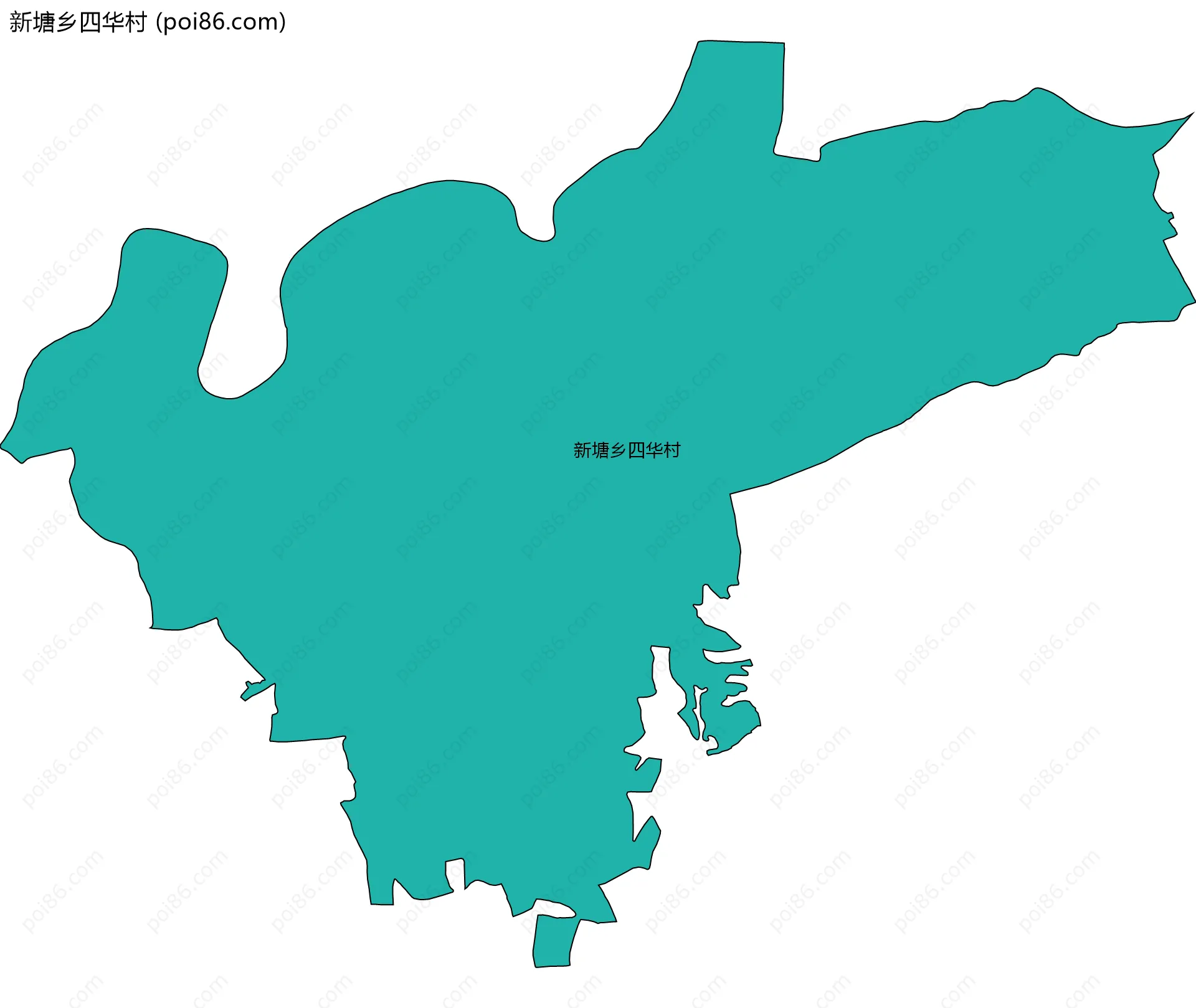 新塘乡四华村边界地图