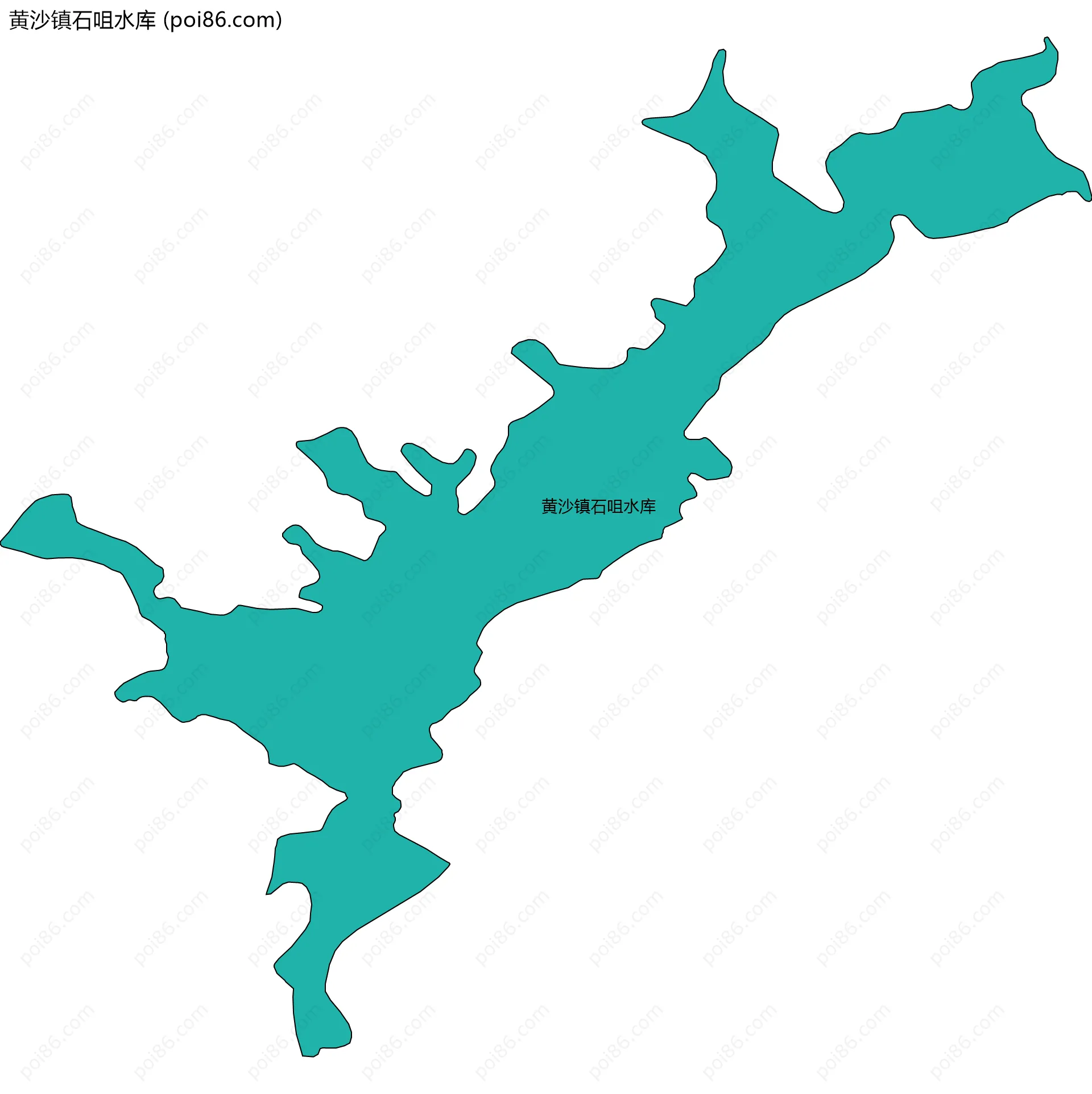 黄沙镇石咀水库边界地图