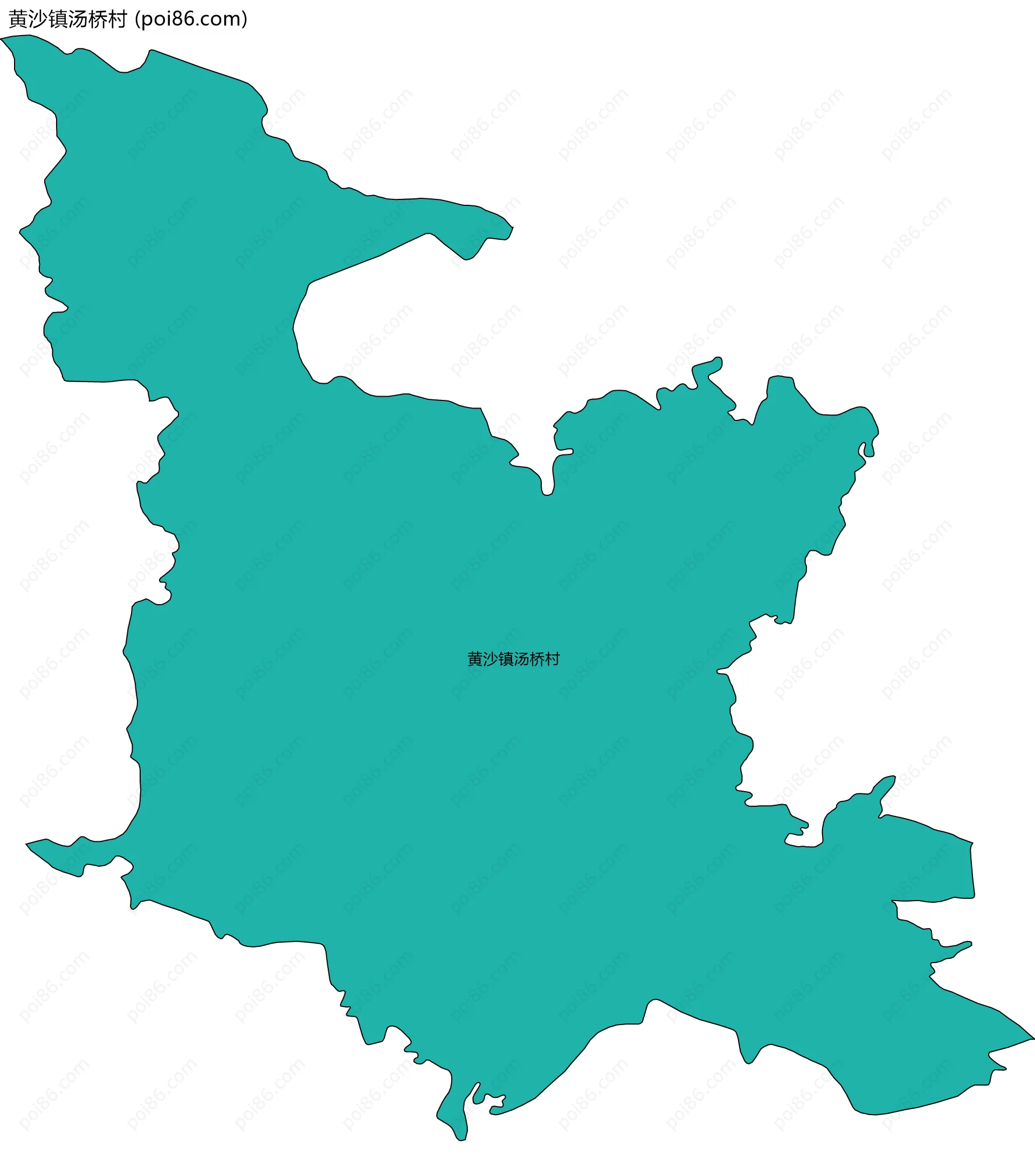 黄沙镇汤桥村边界地图