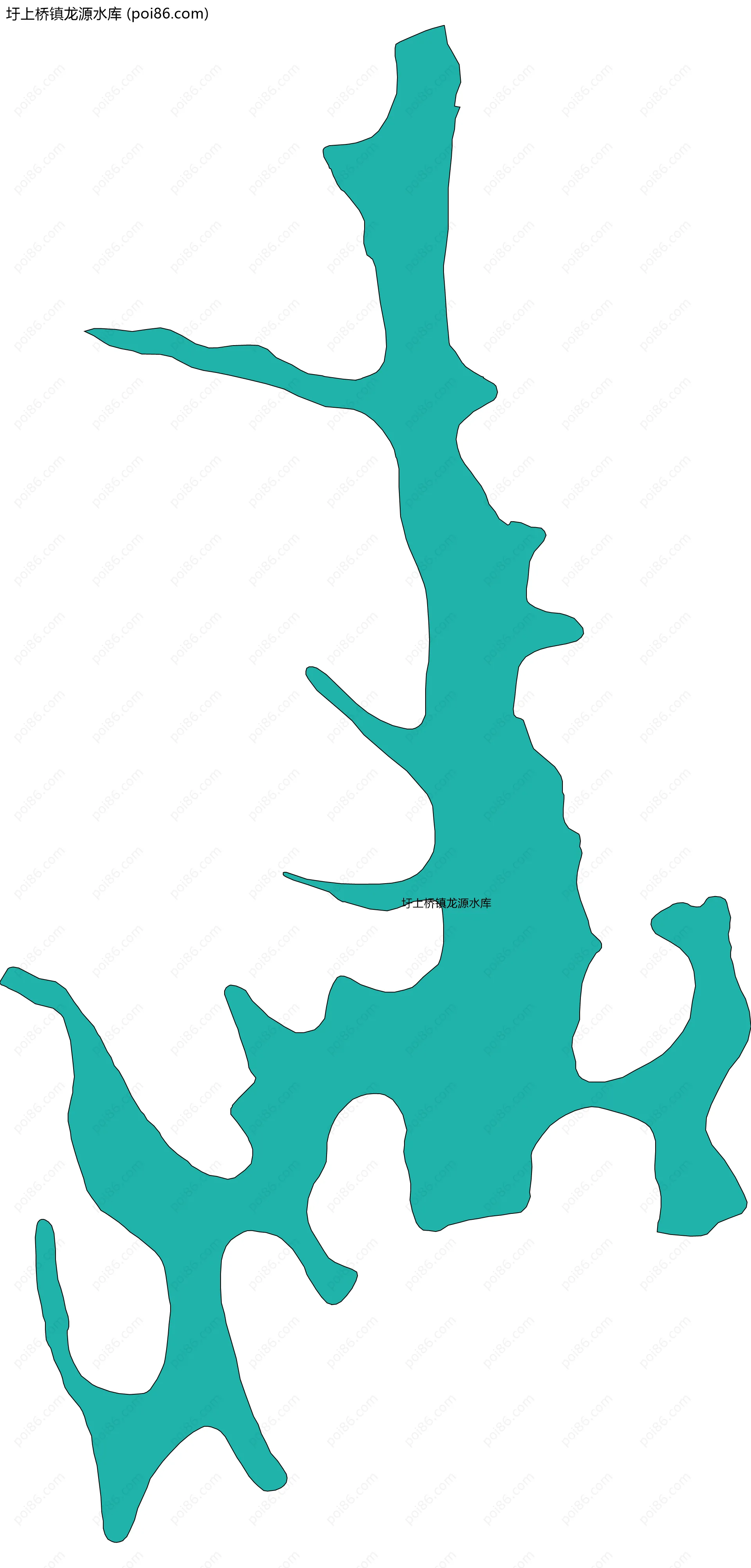 圩上桥镇龙源水库边界地图