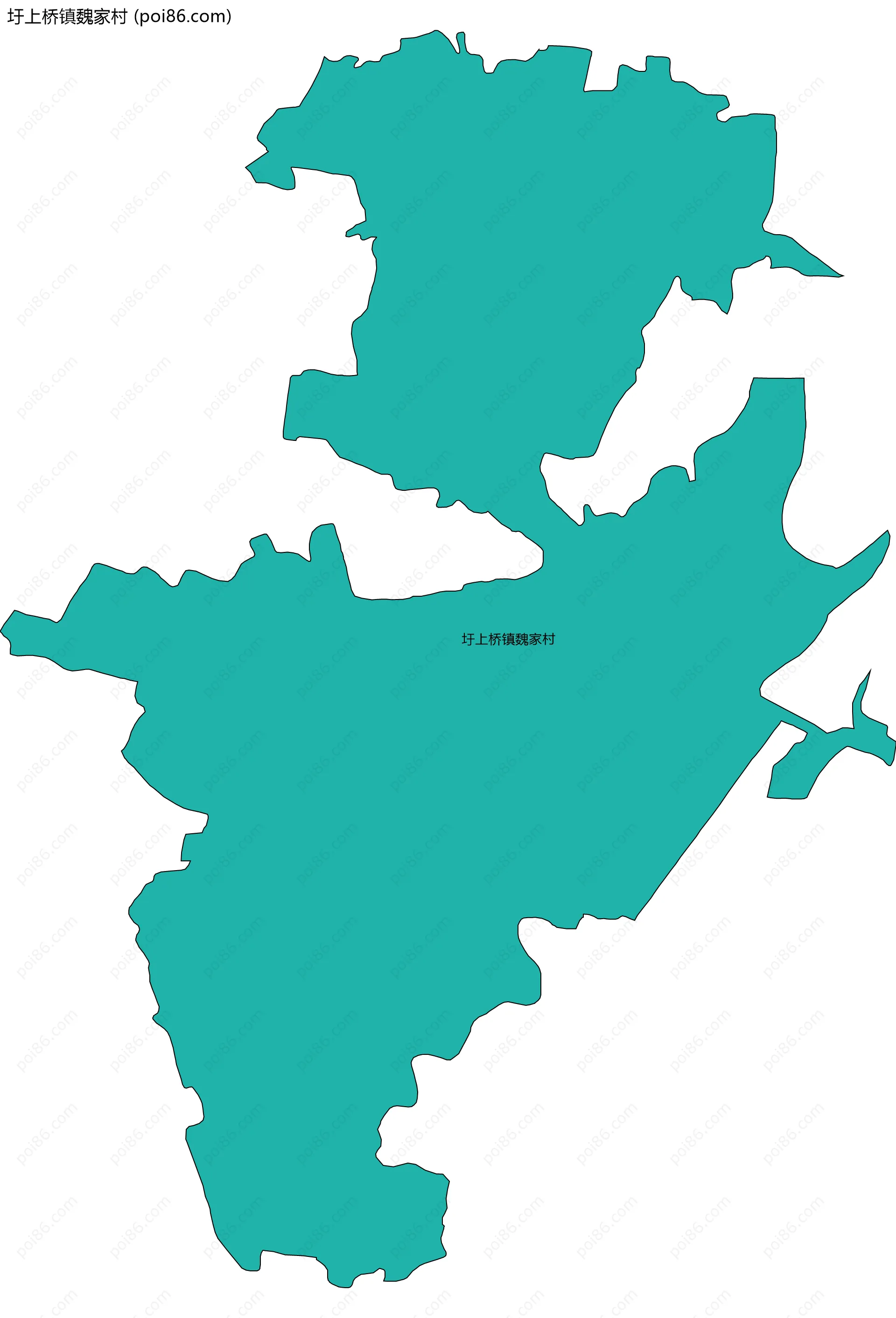 圩上桥镇魏家村边界地图