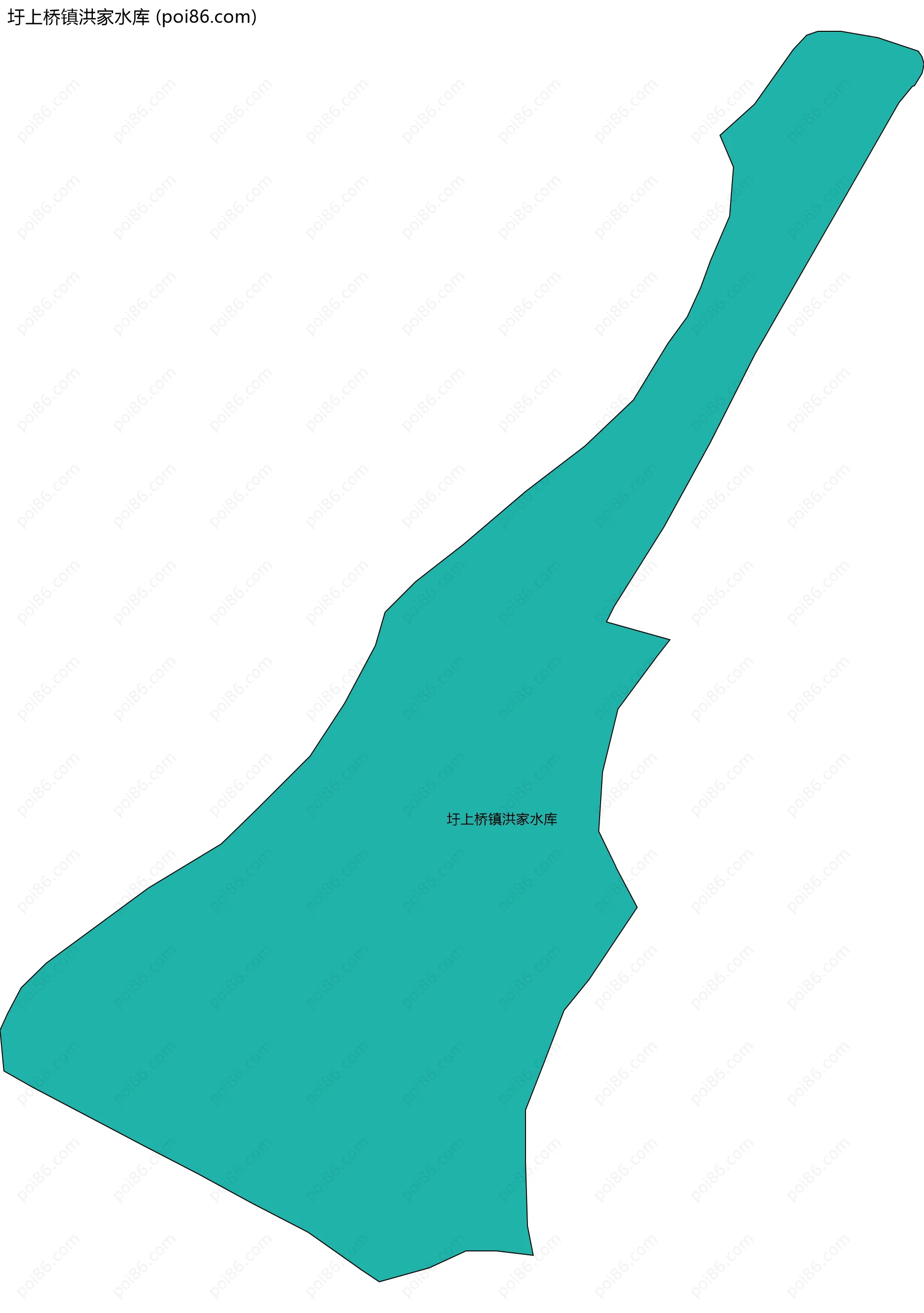 圩上桥镇洪家水库边界地图