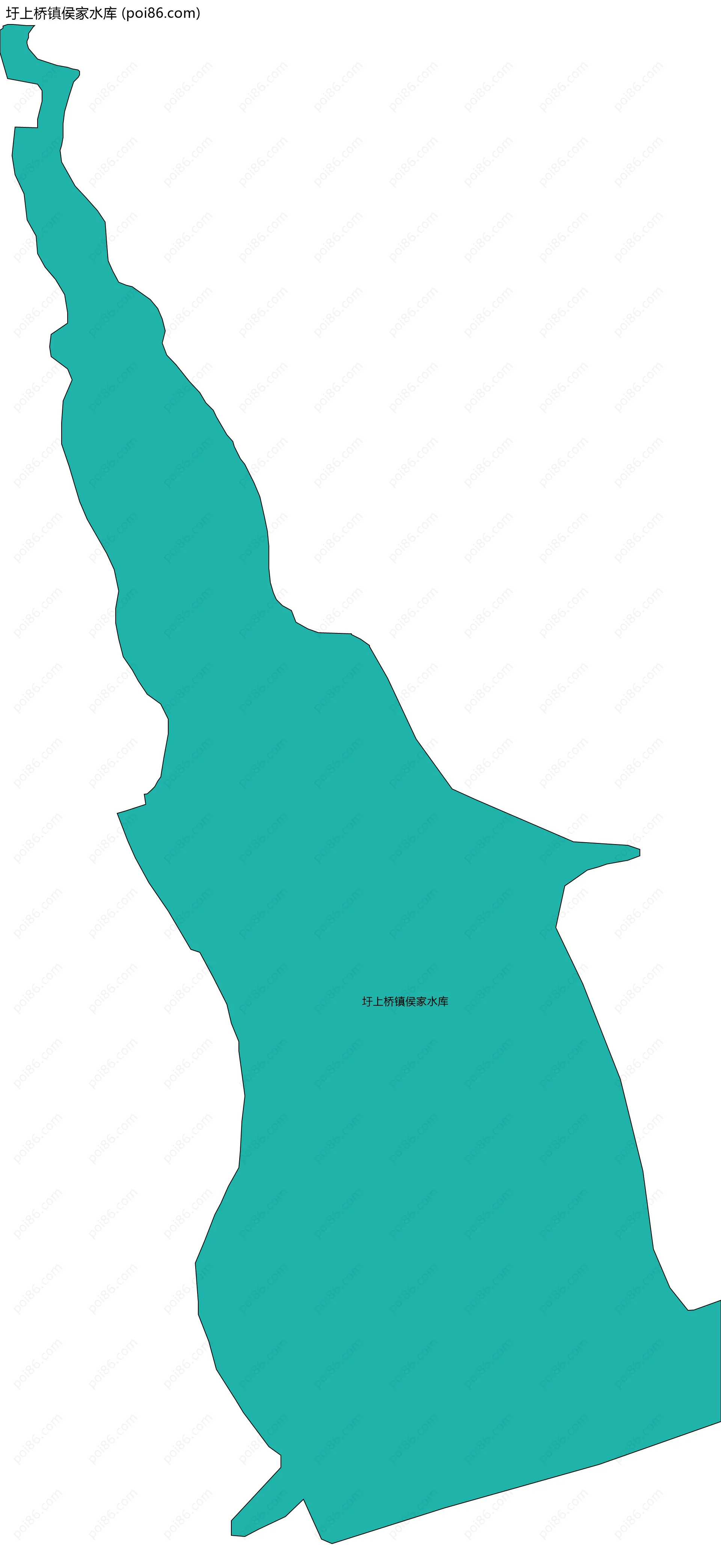 圩上桥镇侯家水库边界地图