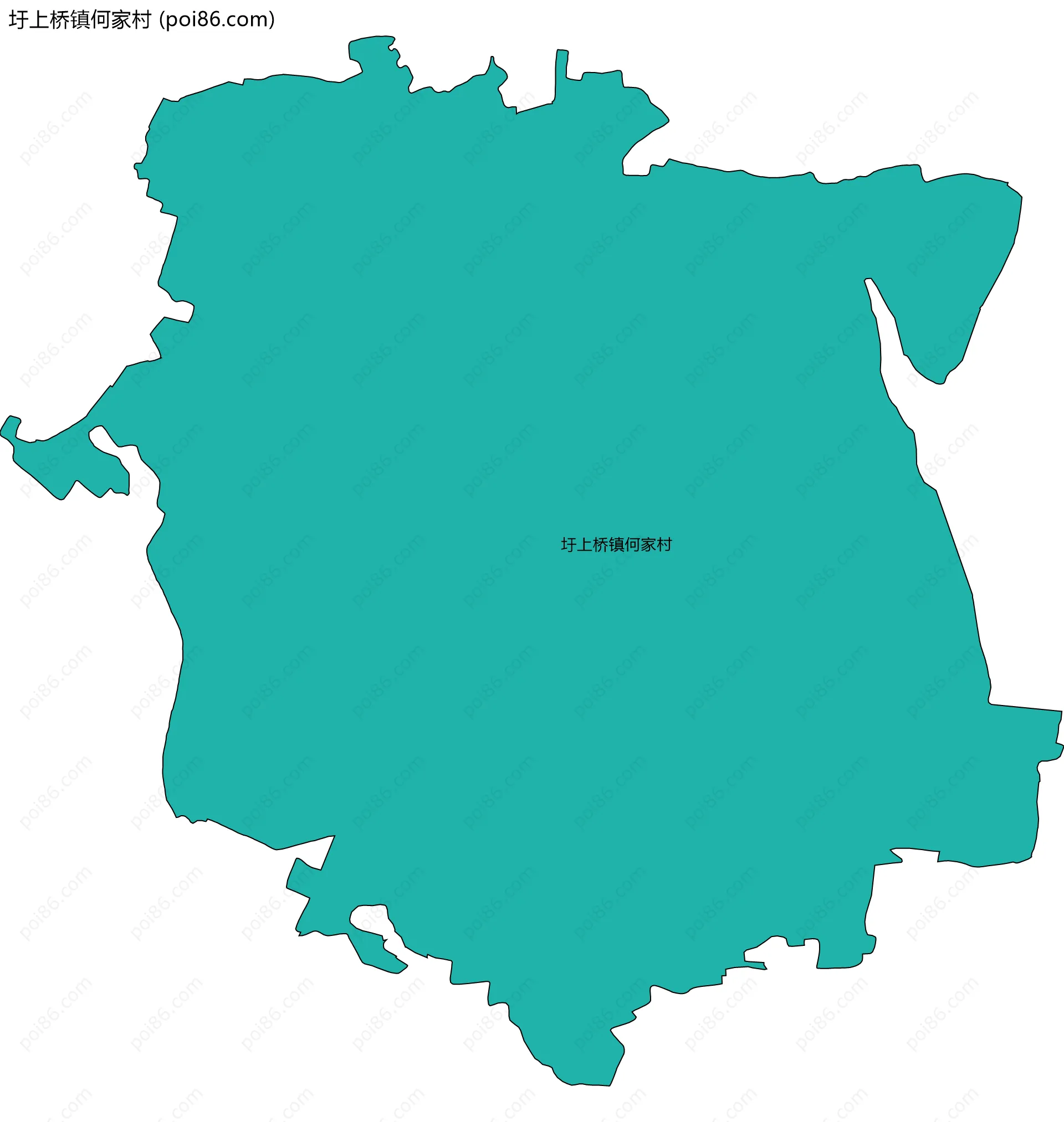 圩上桥镇何家村边界地图
