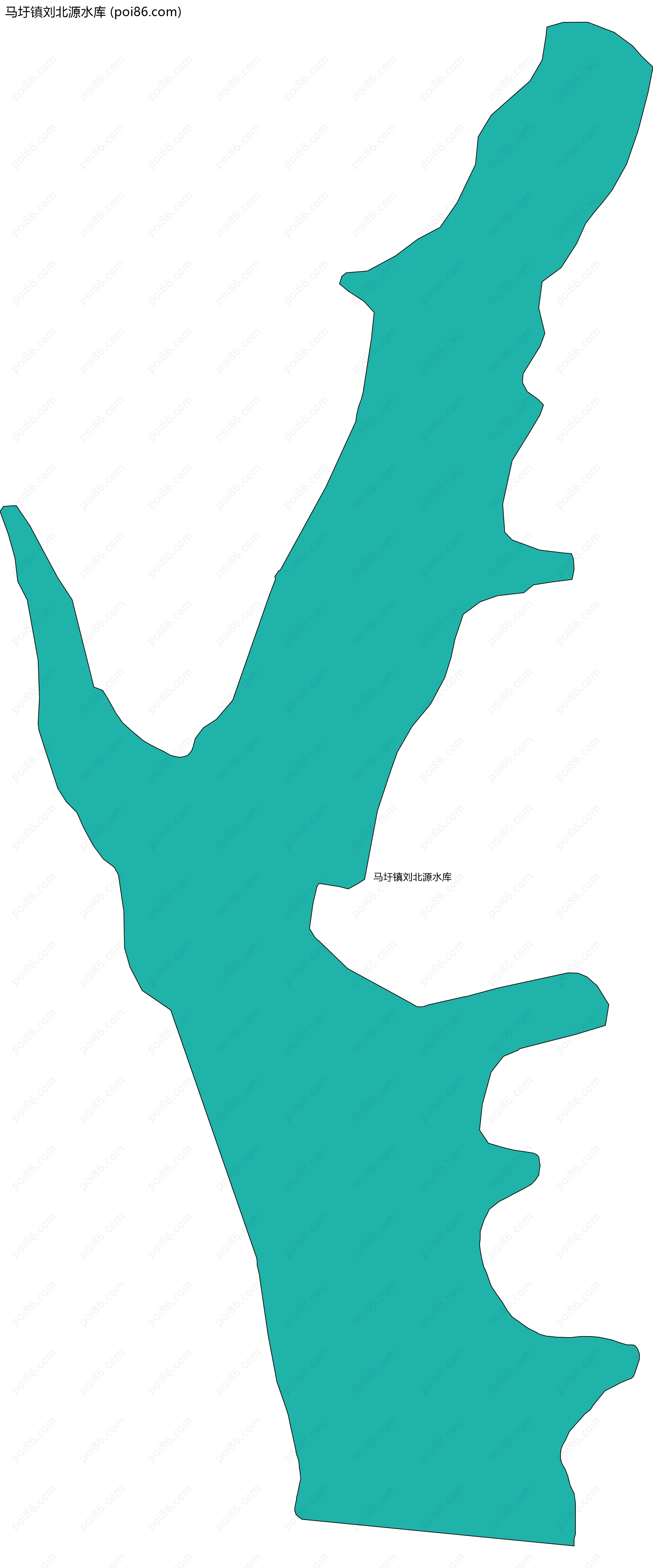 马圩镇刘北源水库边界地图