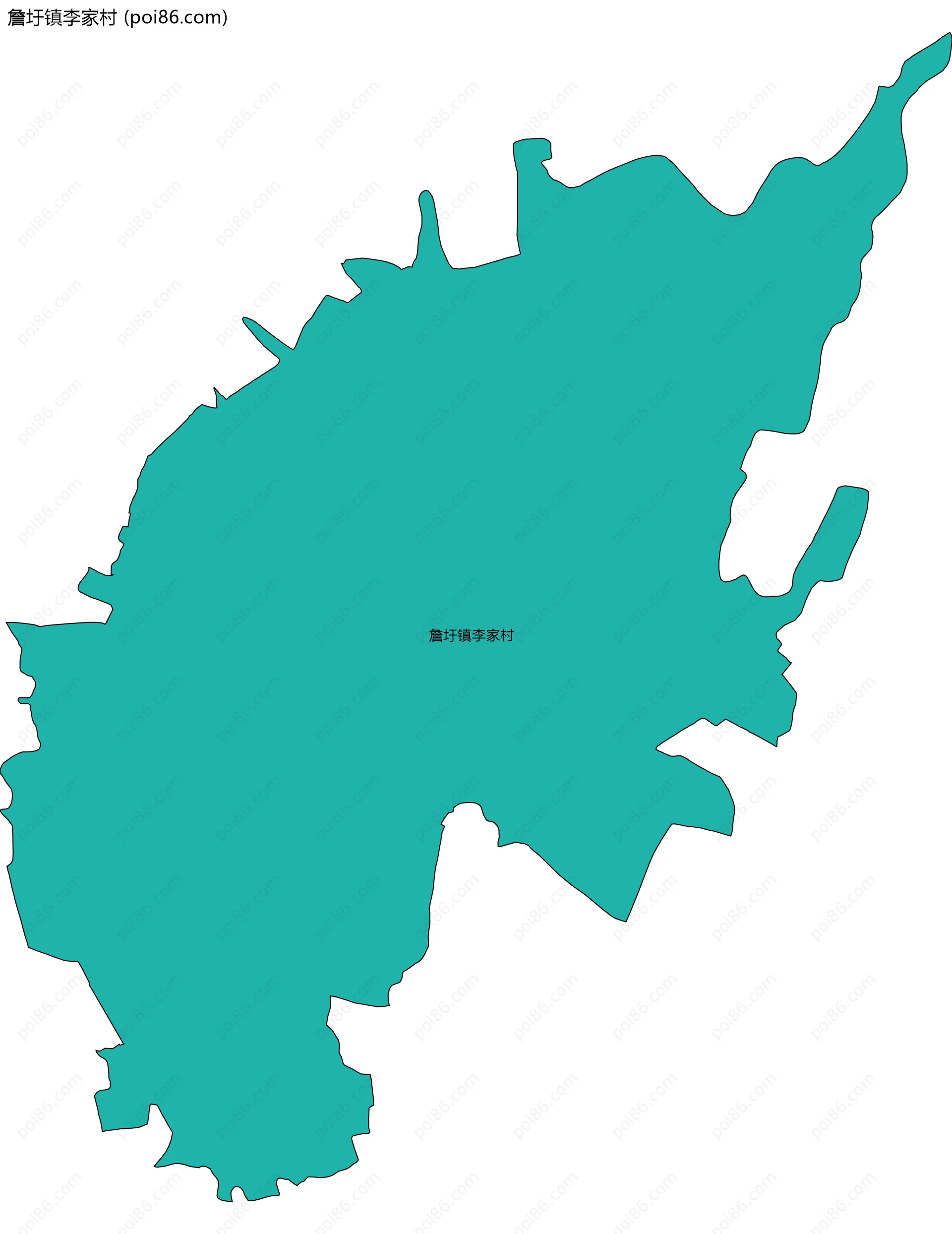 詹圩镇李家村边界地图