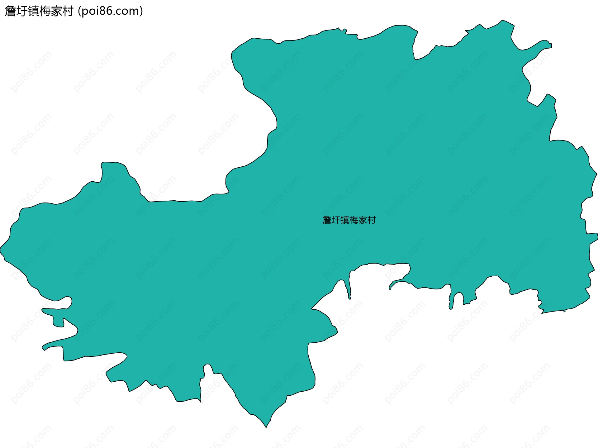 詹圩镇梅家村边界地图
