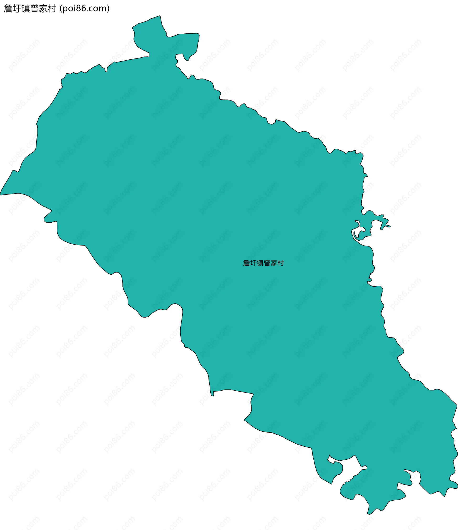詹圩镇曾家村边界地图