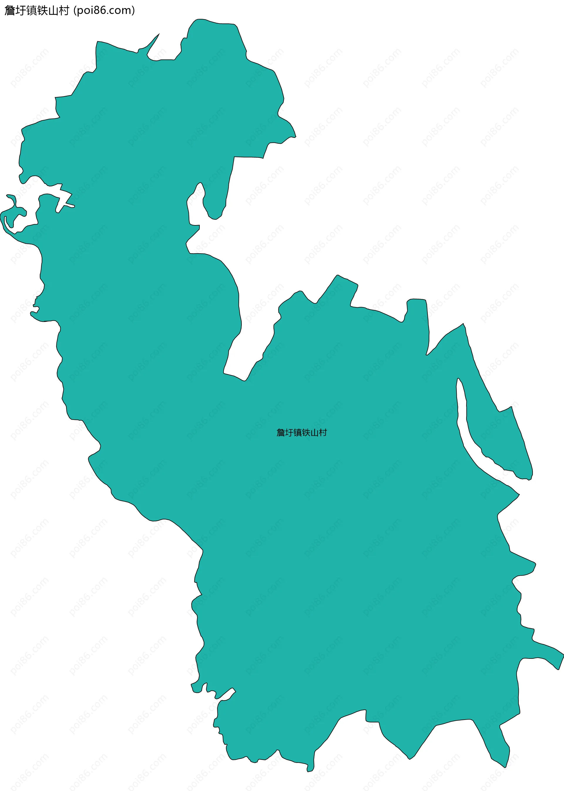 詹圩镇铁山村边界地图
