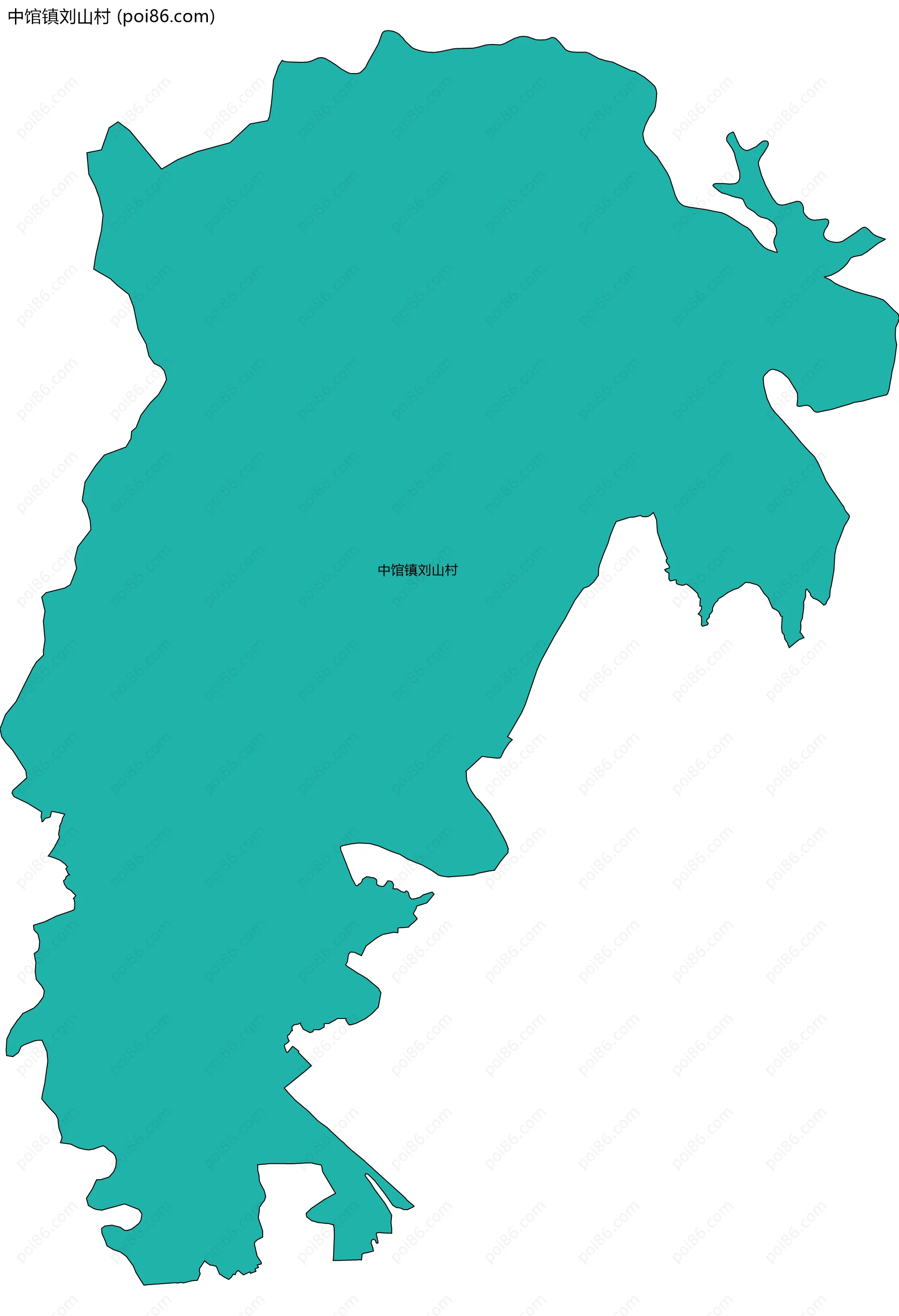 中馆镇刘山村边界地图