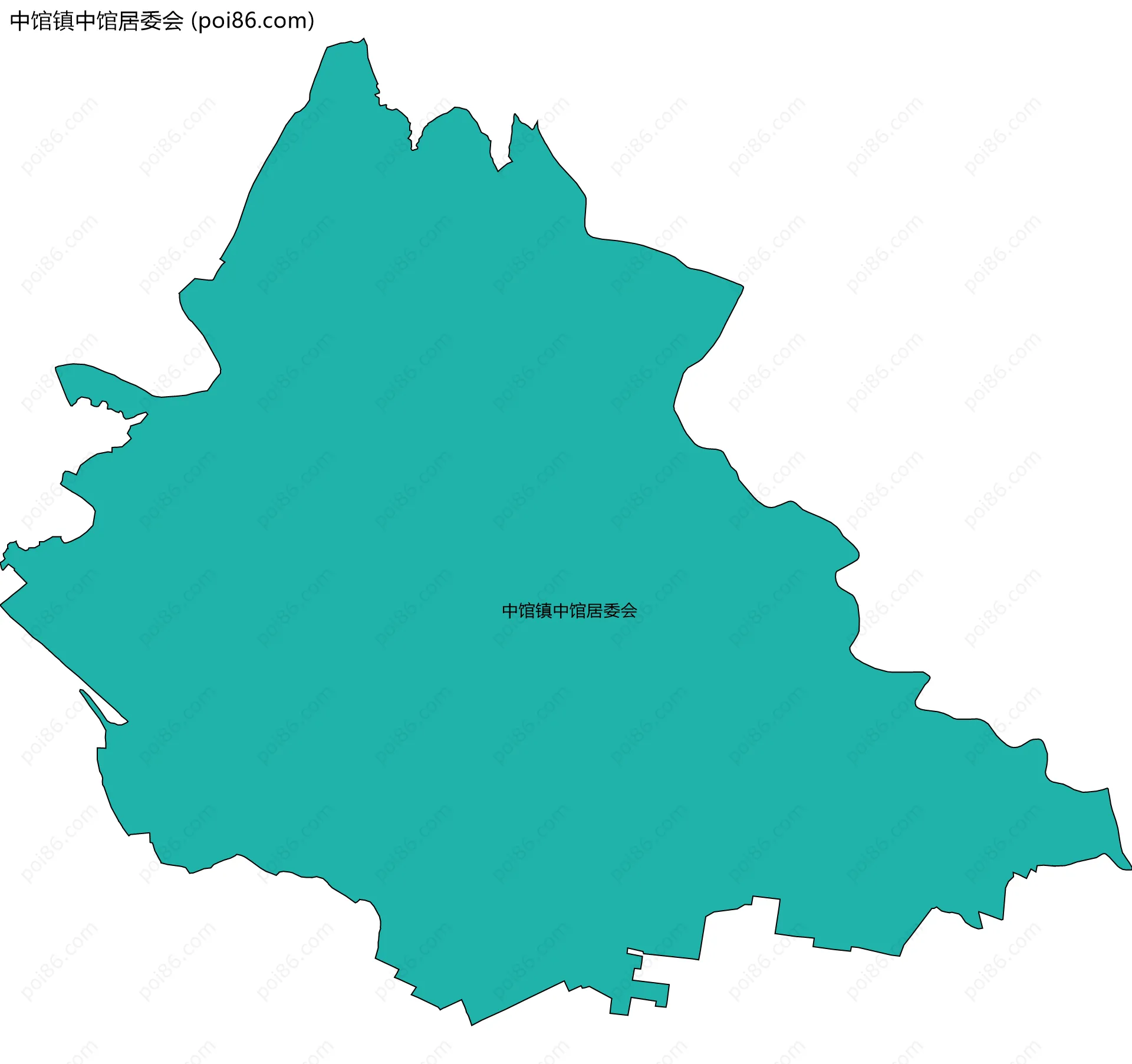 中馆镇中馆居委会边界地图