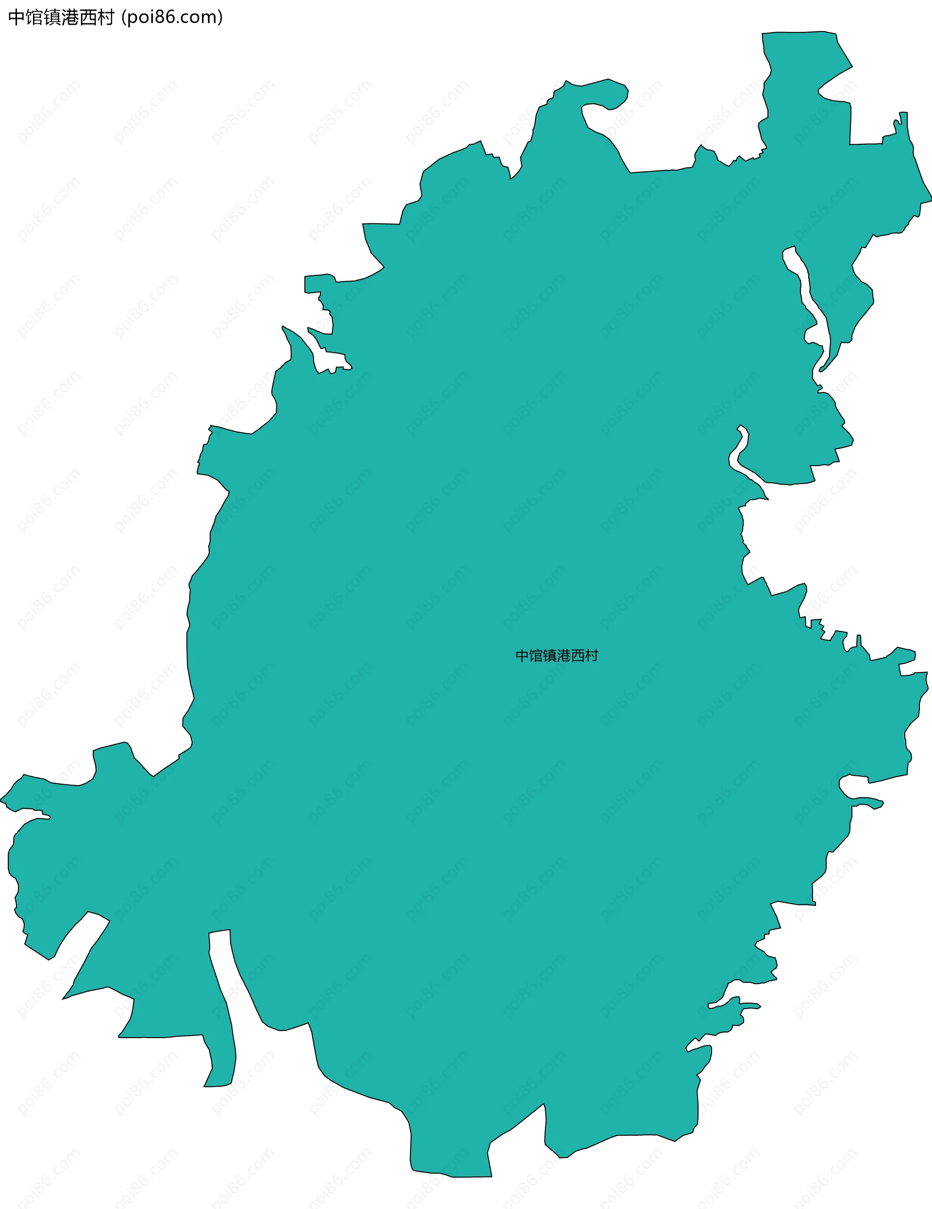 中馆镇港西村边界地图