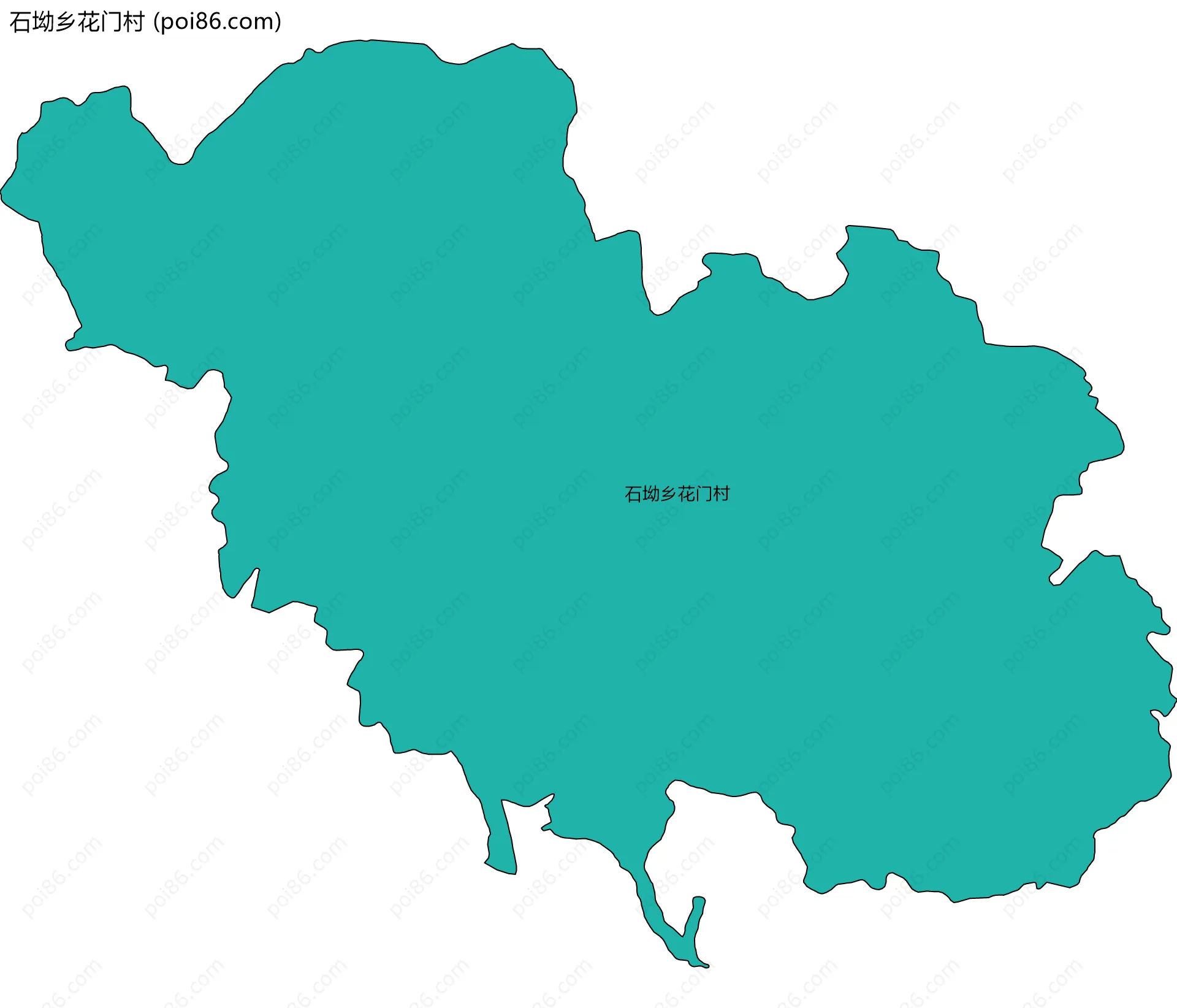 石坳乡花门村边界地图