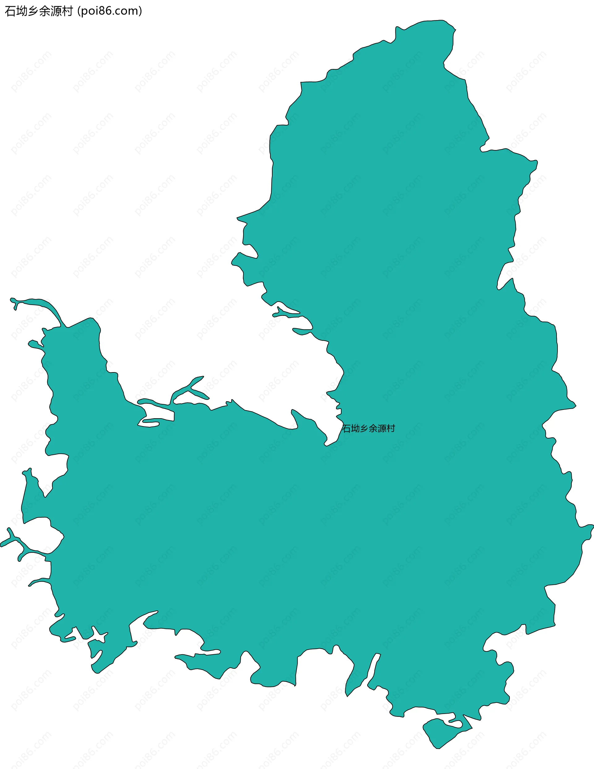 石坳乡余源村边界地图