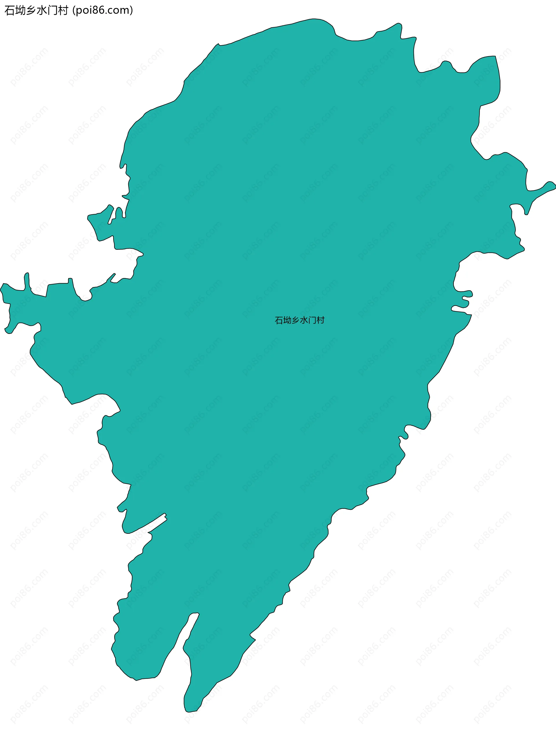 石坳乡水门村边界地图