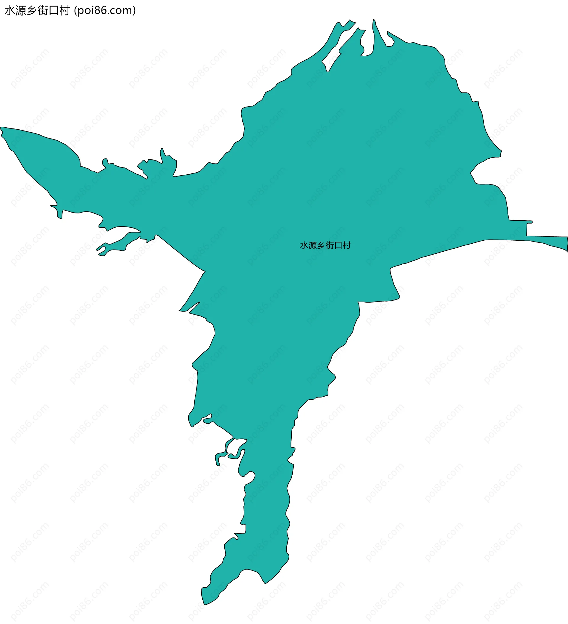 水源乡街口村边界地图