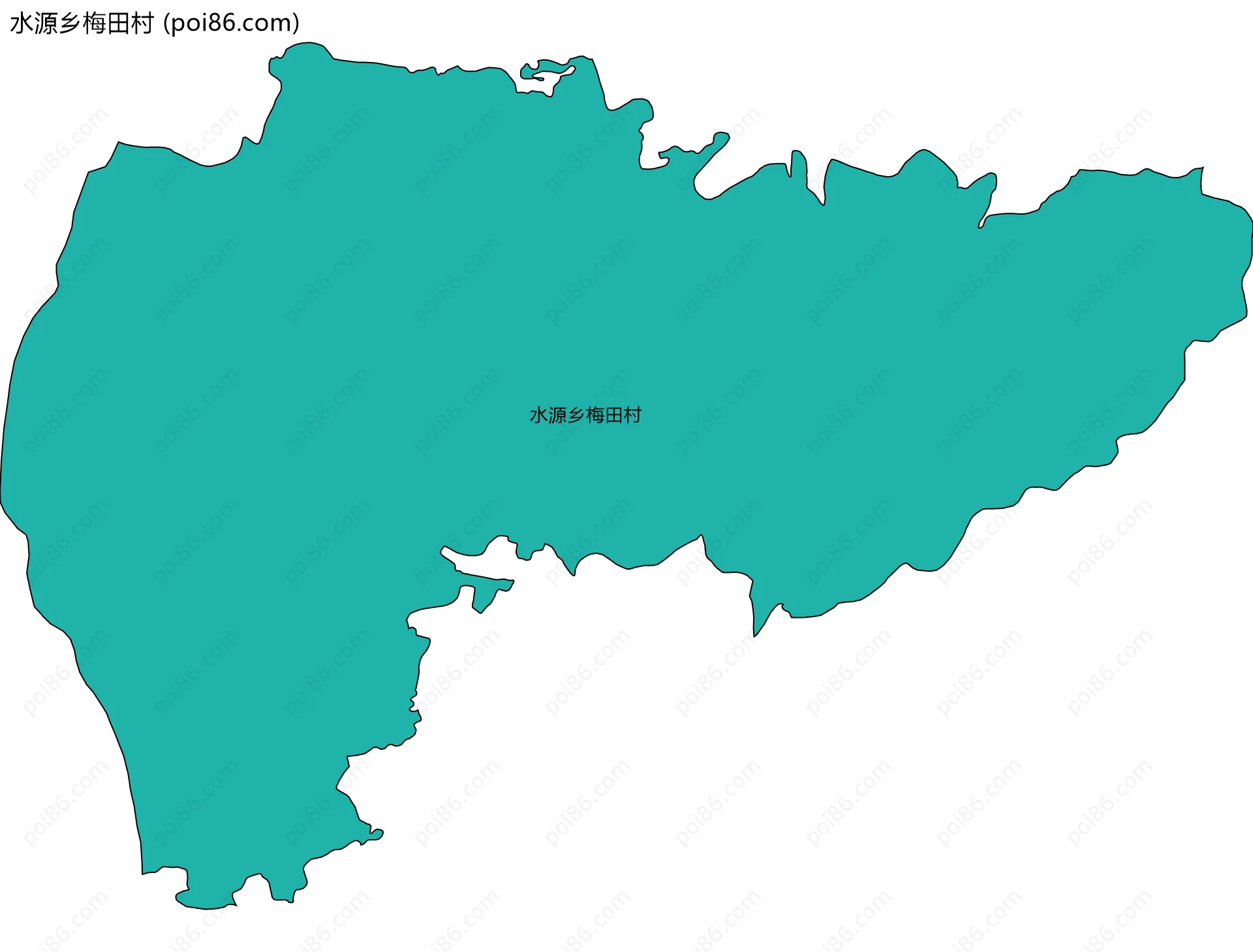 水源乡梅田村边界地图