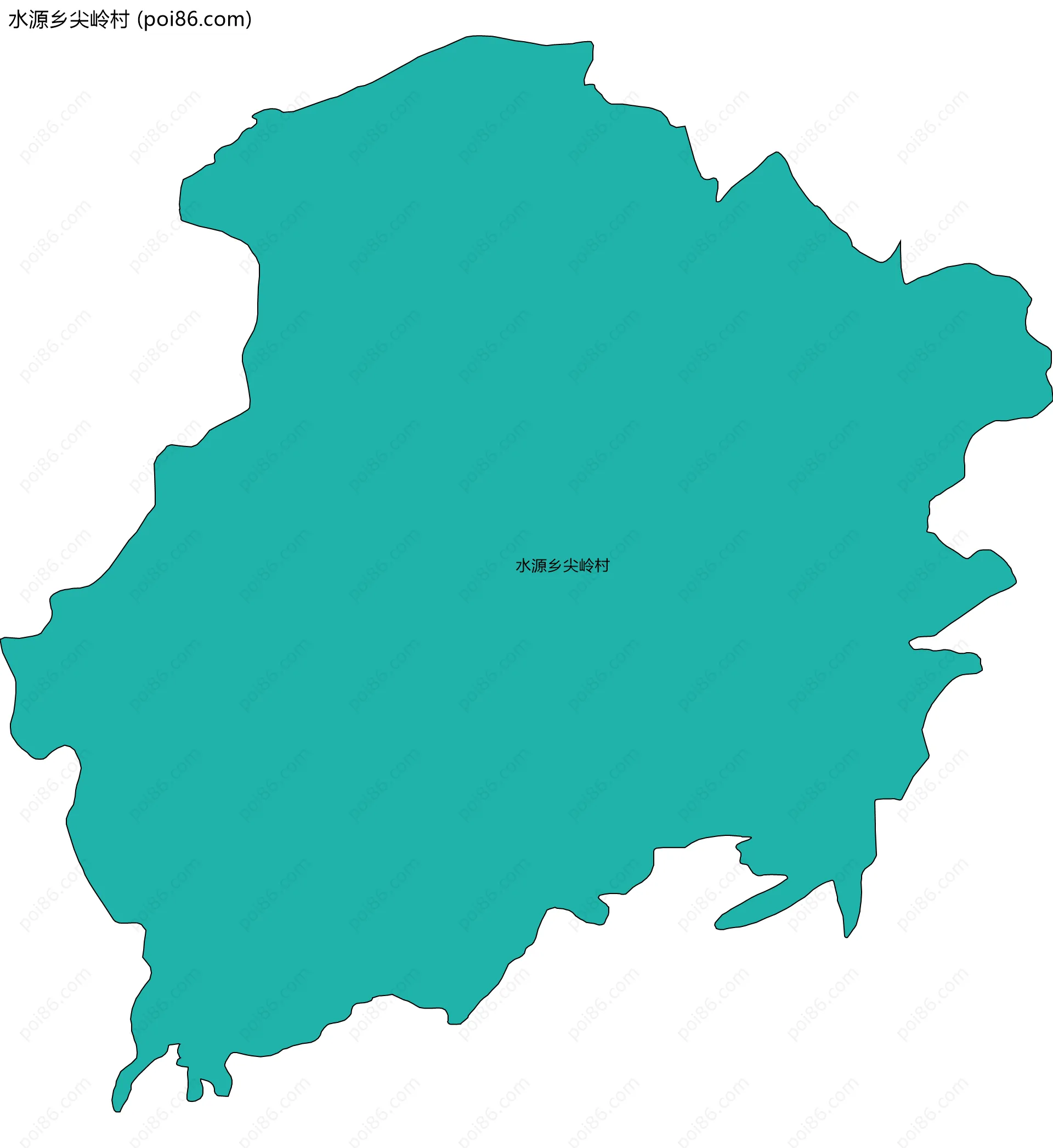 水源乡尖岭村边界地图