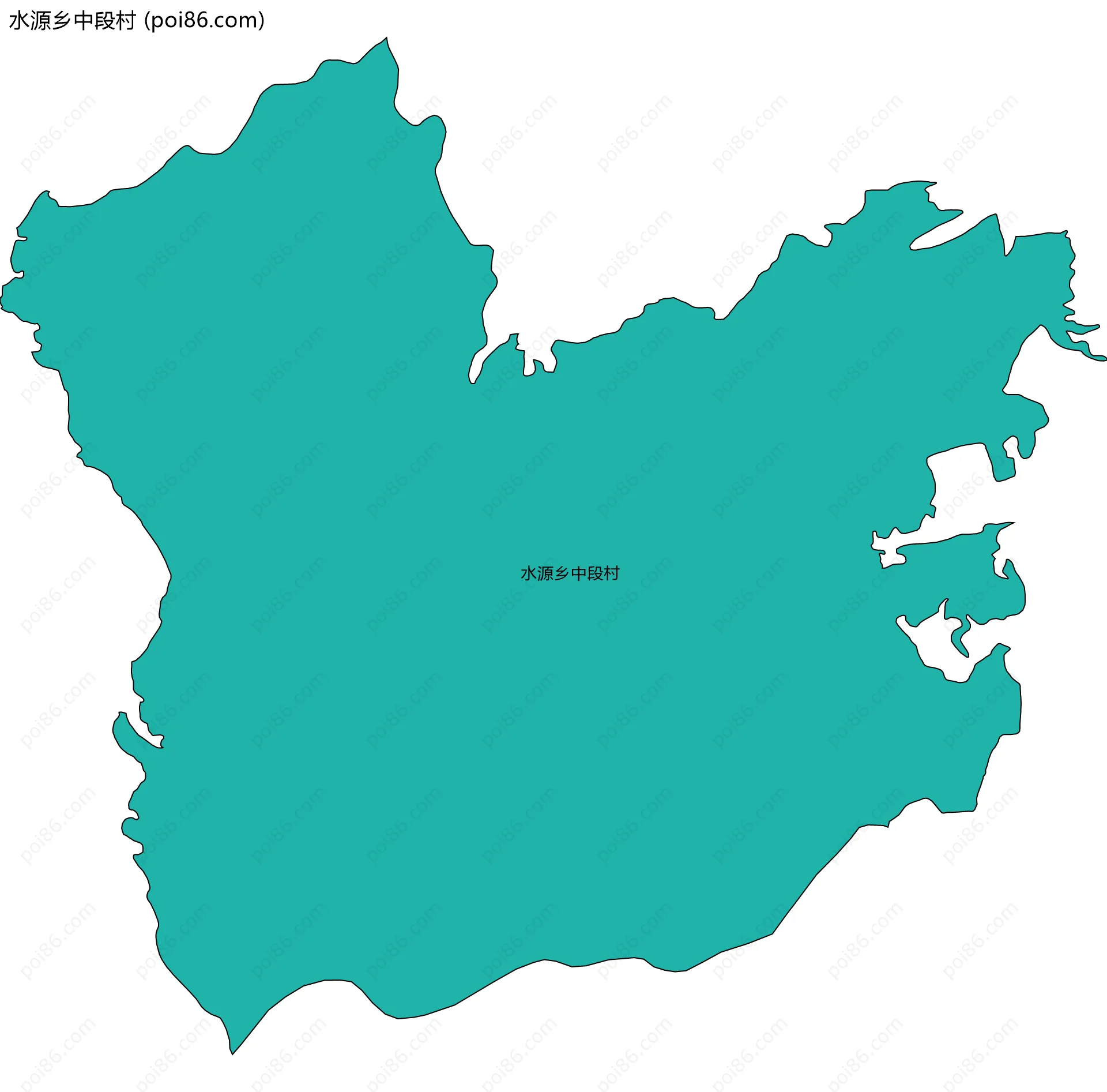 水源乡中段村边界地图