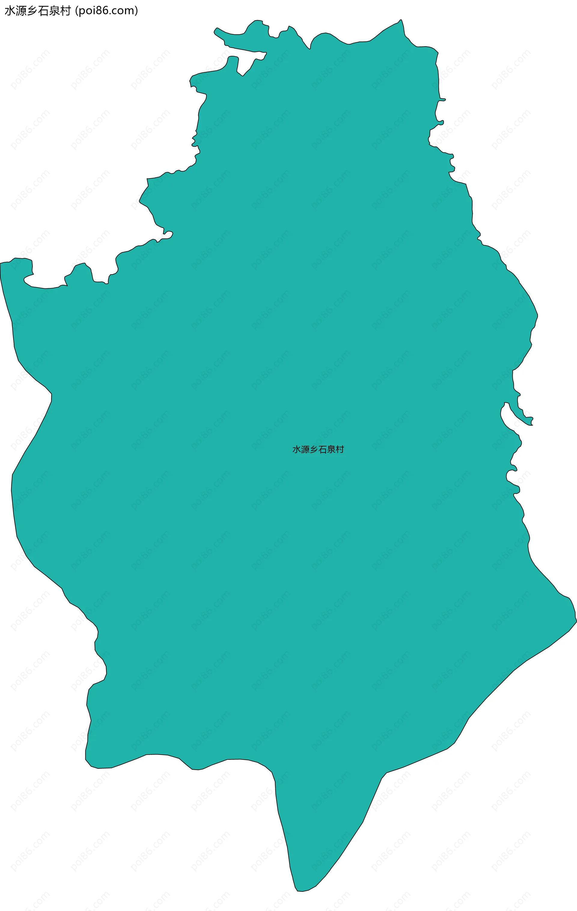 水源乡石泉村边界地图