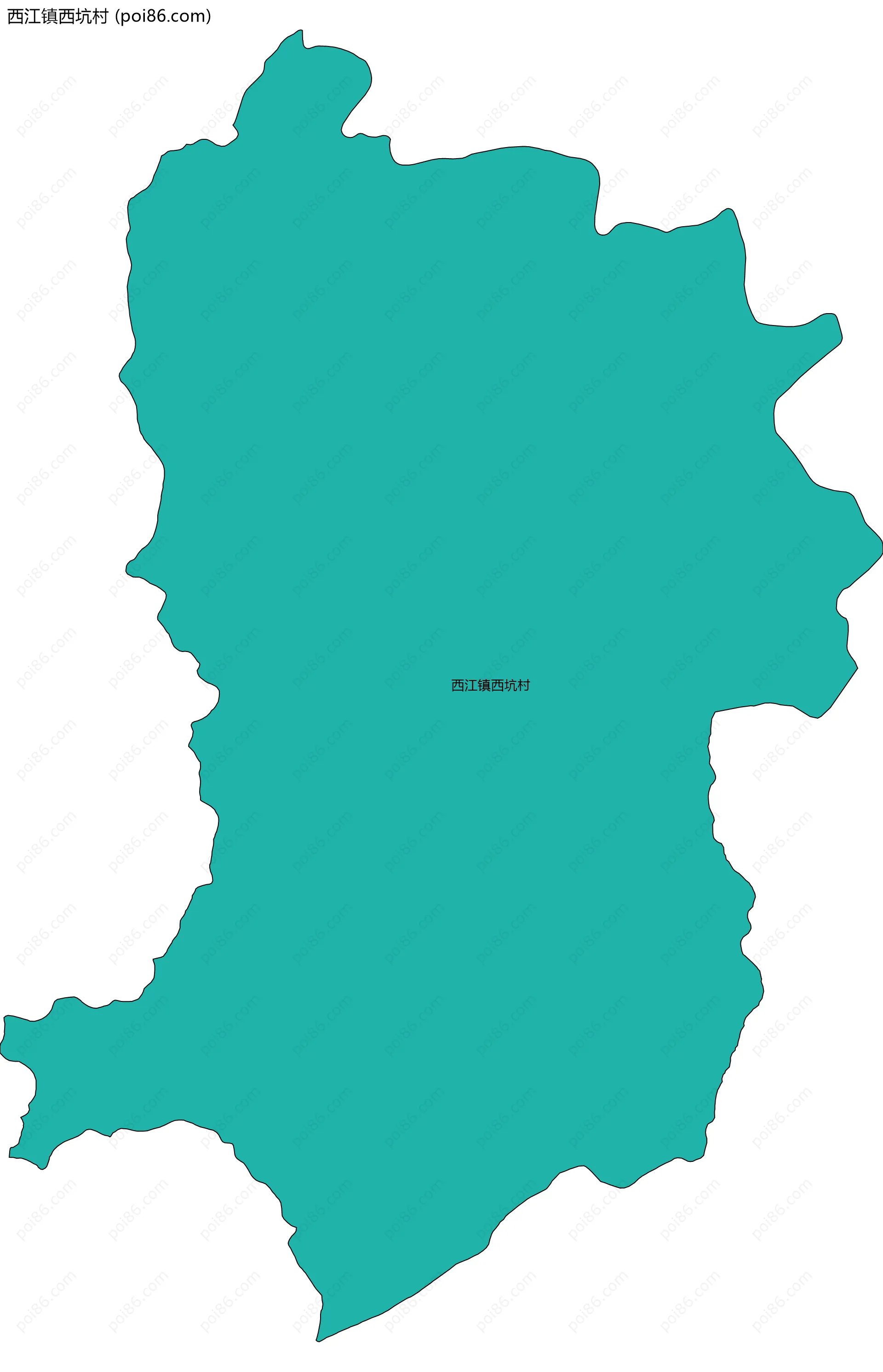 西江镇西坑村边界地图