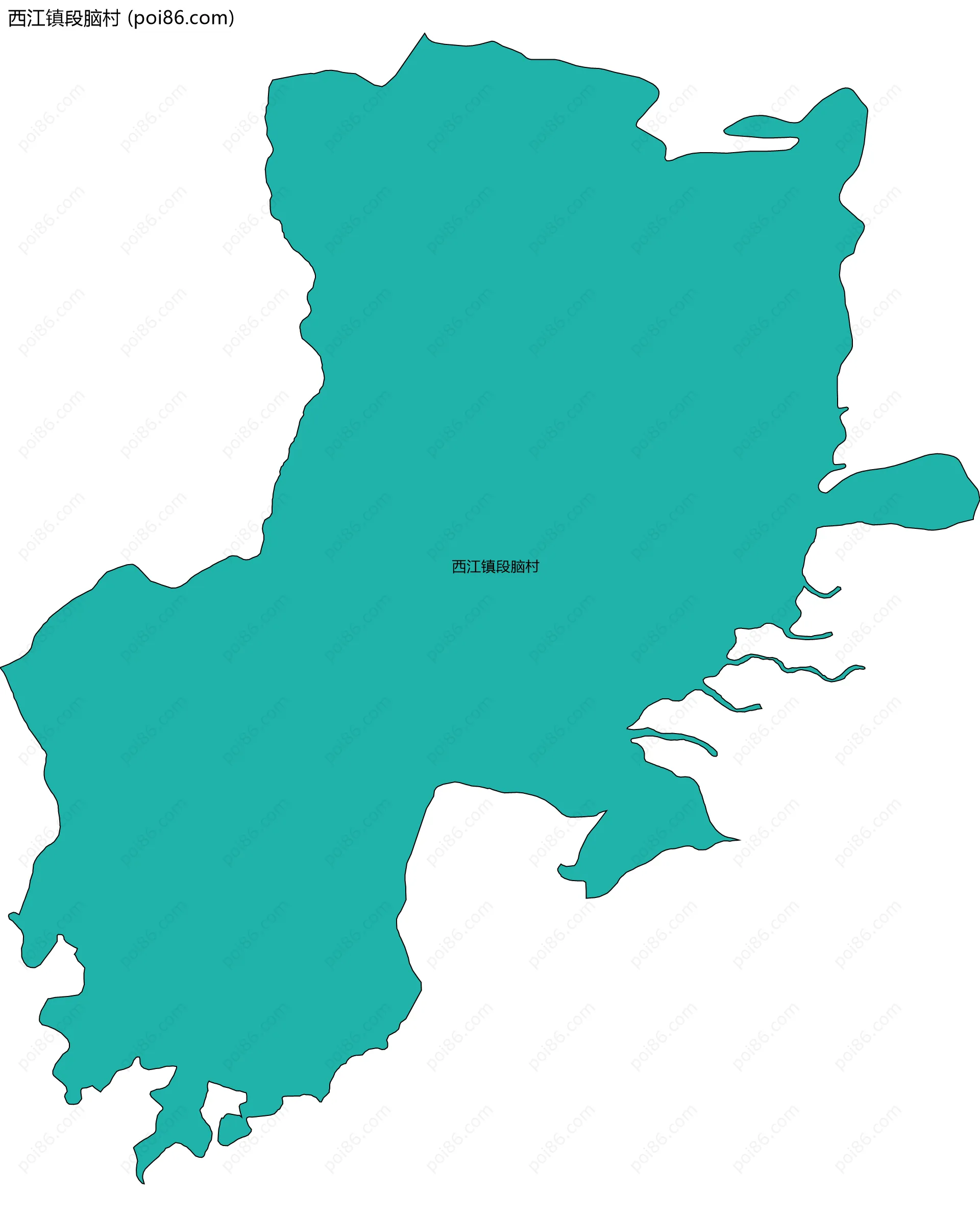 西江镇段脑村边界地图