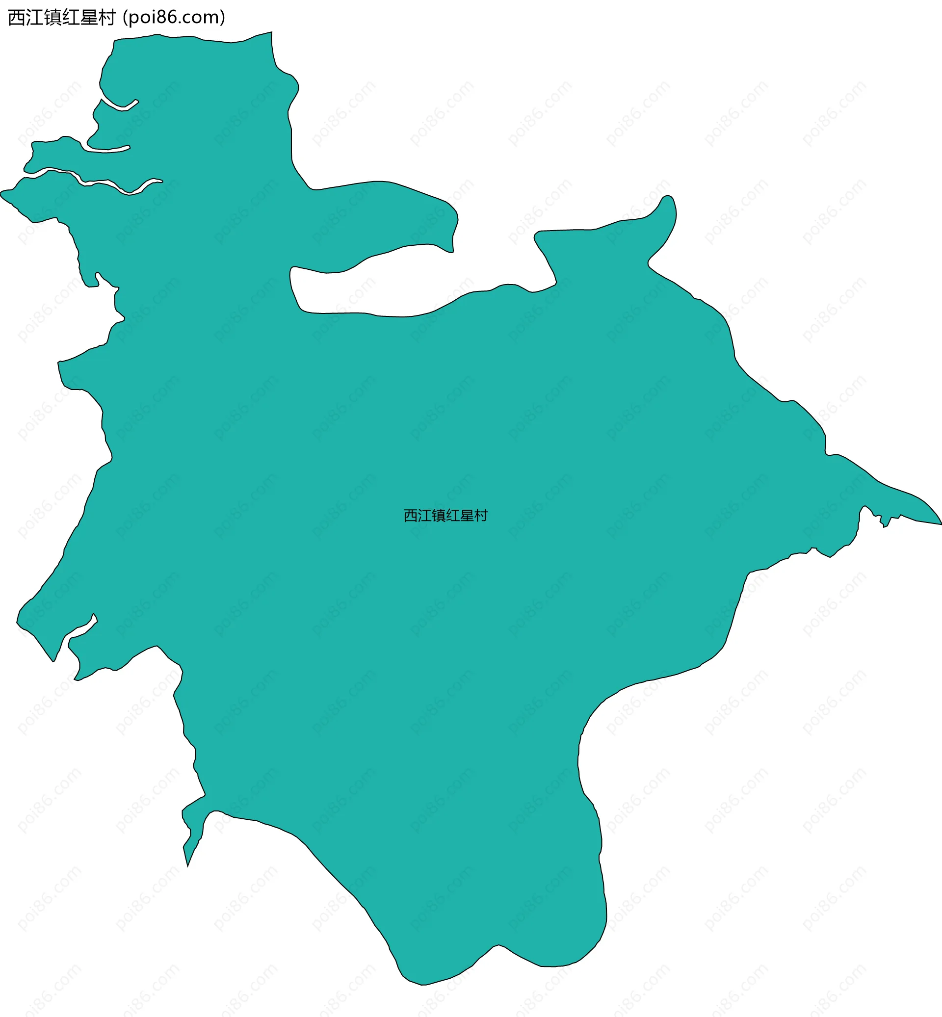 西江镇红星村边界地图