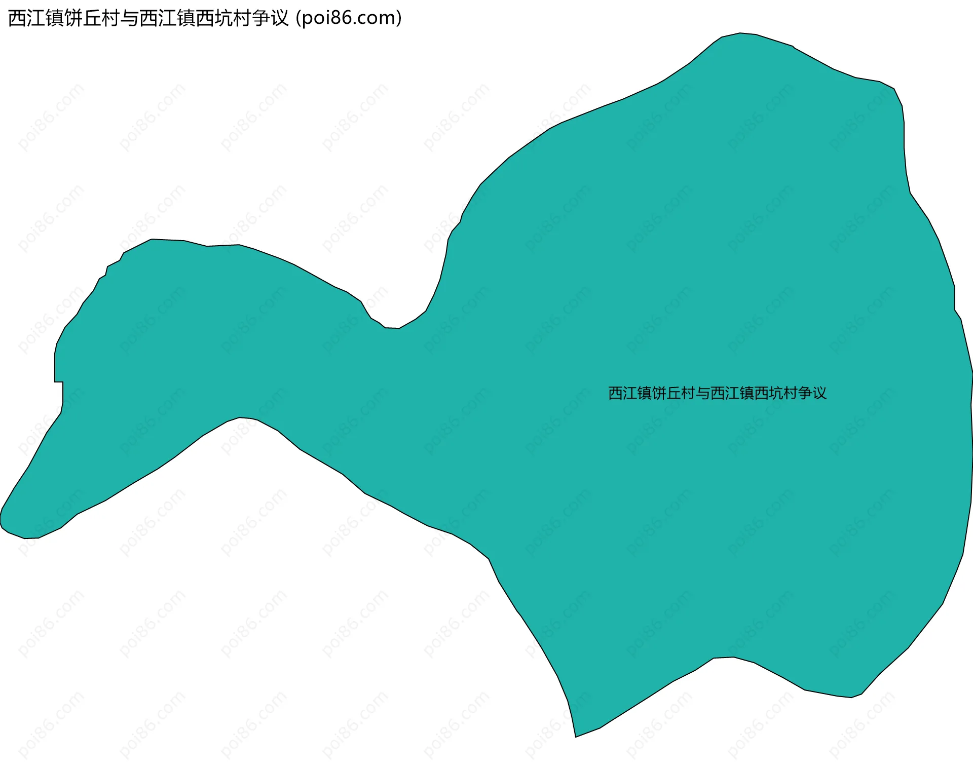 西江镇饼丘村与西江镇西坑村争议边界地图