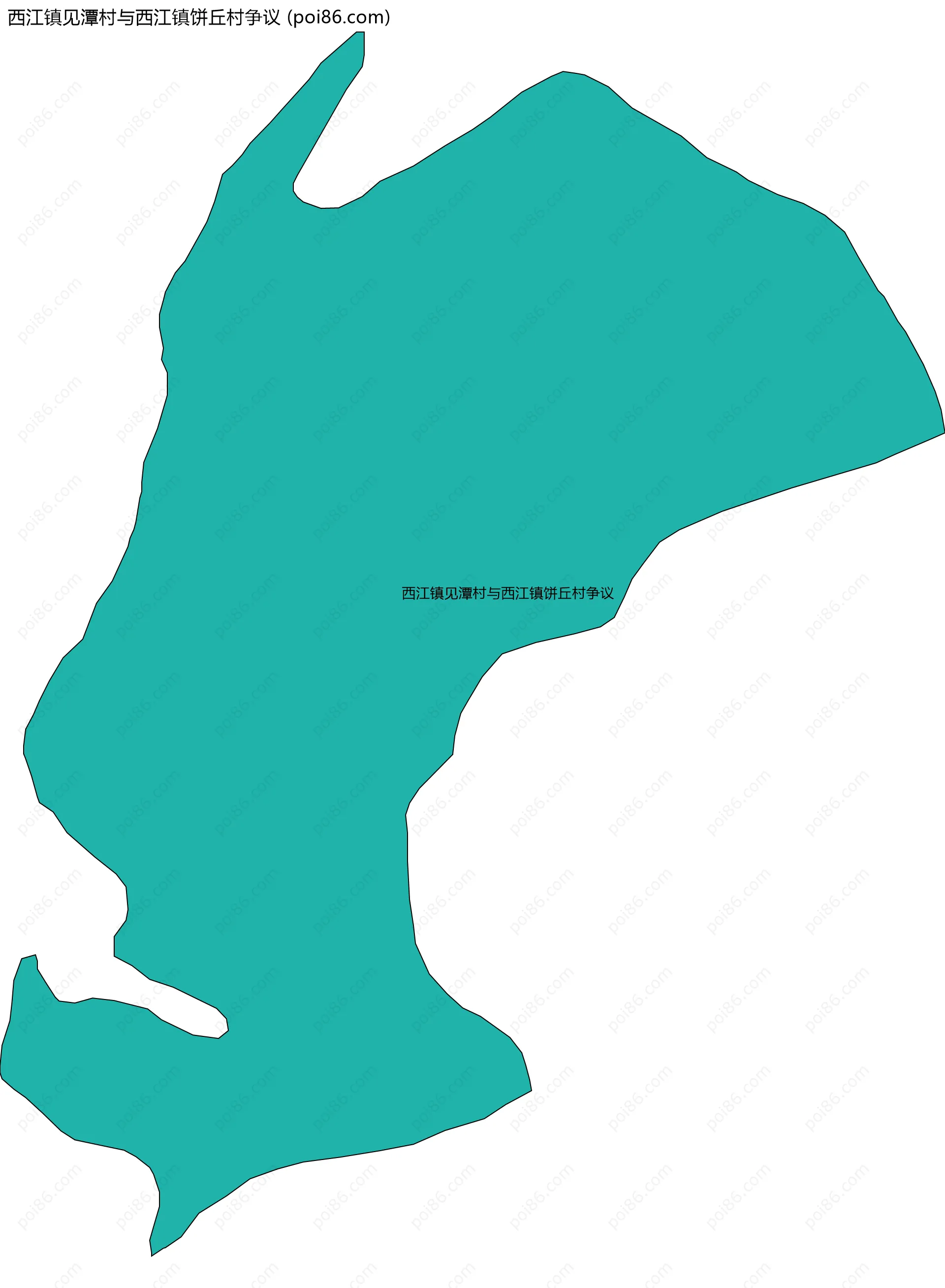 西江镇见潭村与西江镇饼丘村争议边界地图