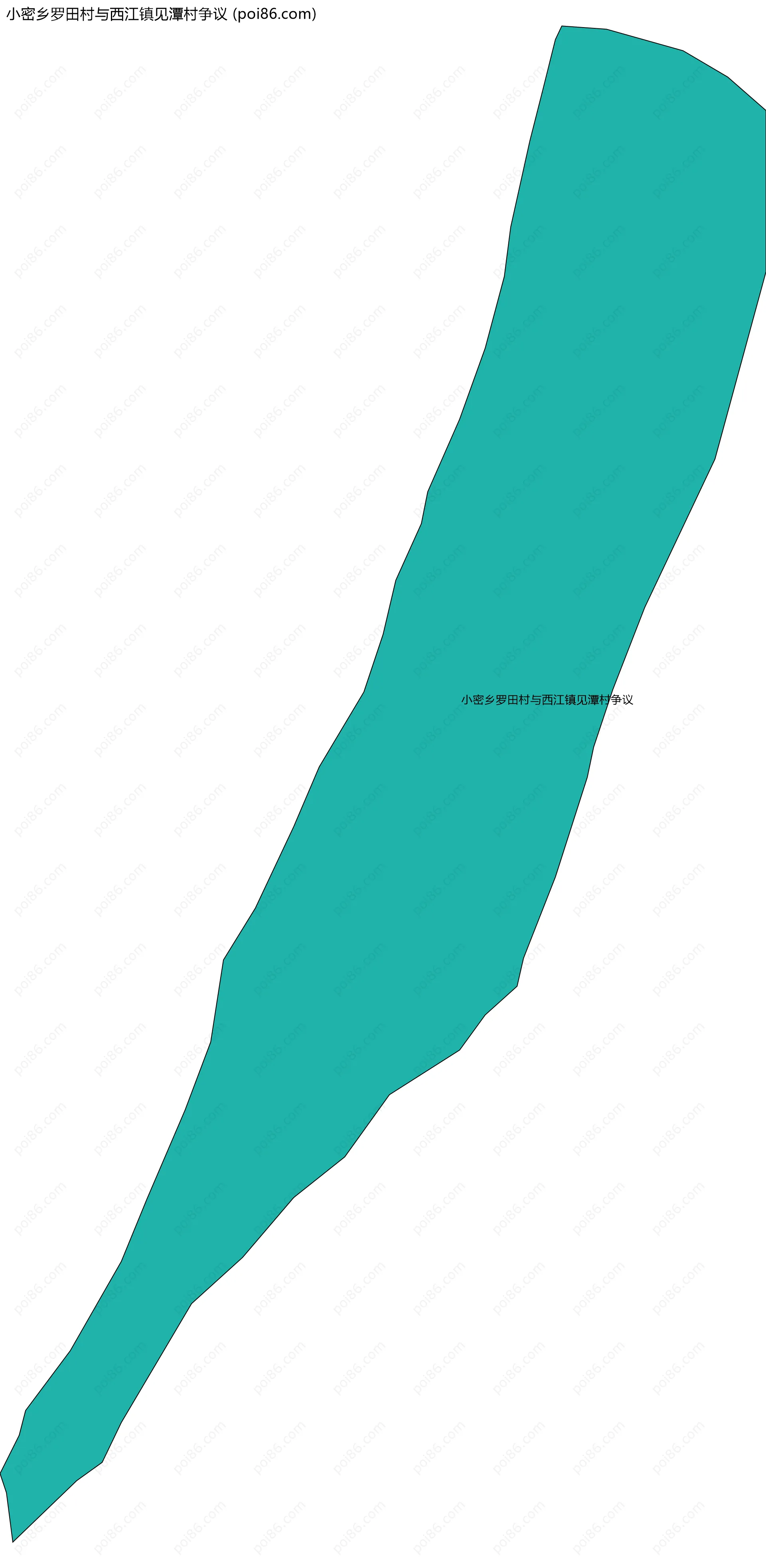 小密乡罗田村与西江镇见潭村争议边界地图