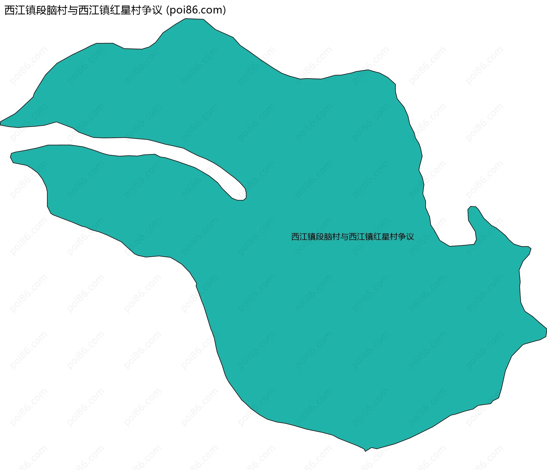 西江镇段脑村与西江镇红星村争议边界地图