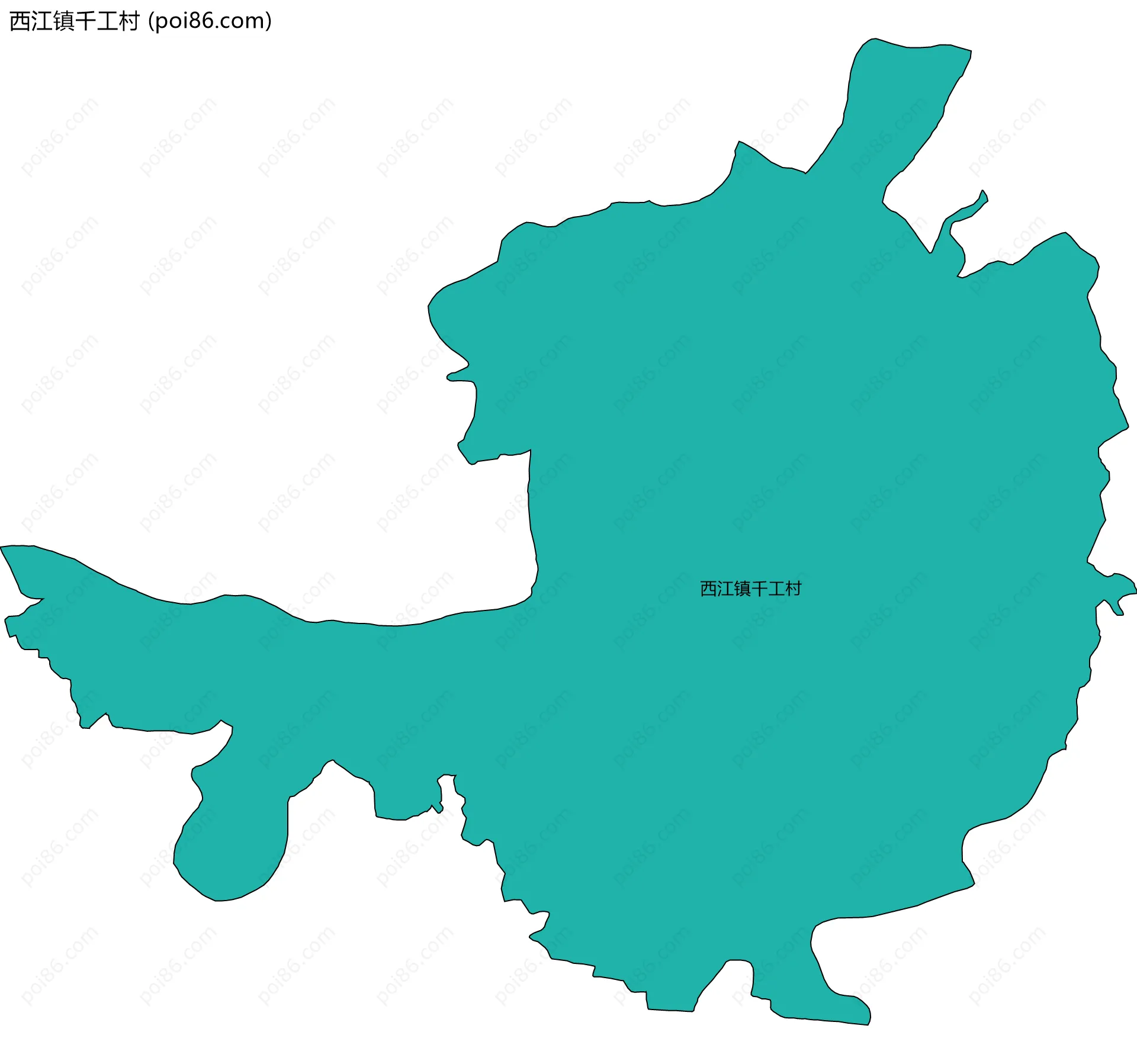 西江镇千工村边界地图