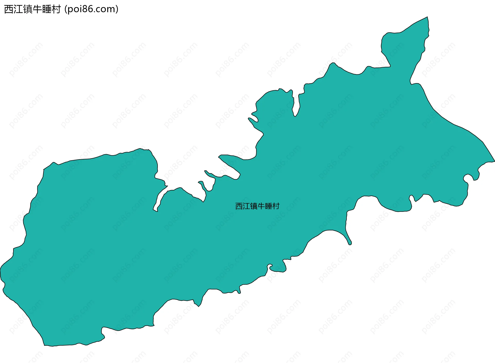 西江镇牛睡村边界地图