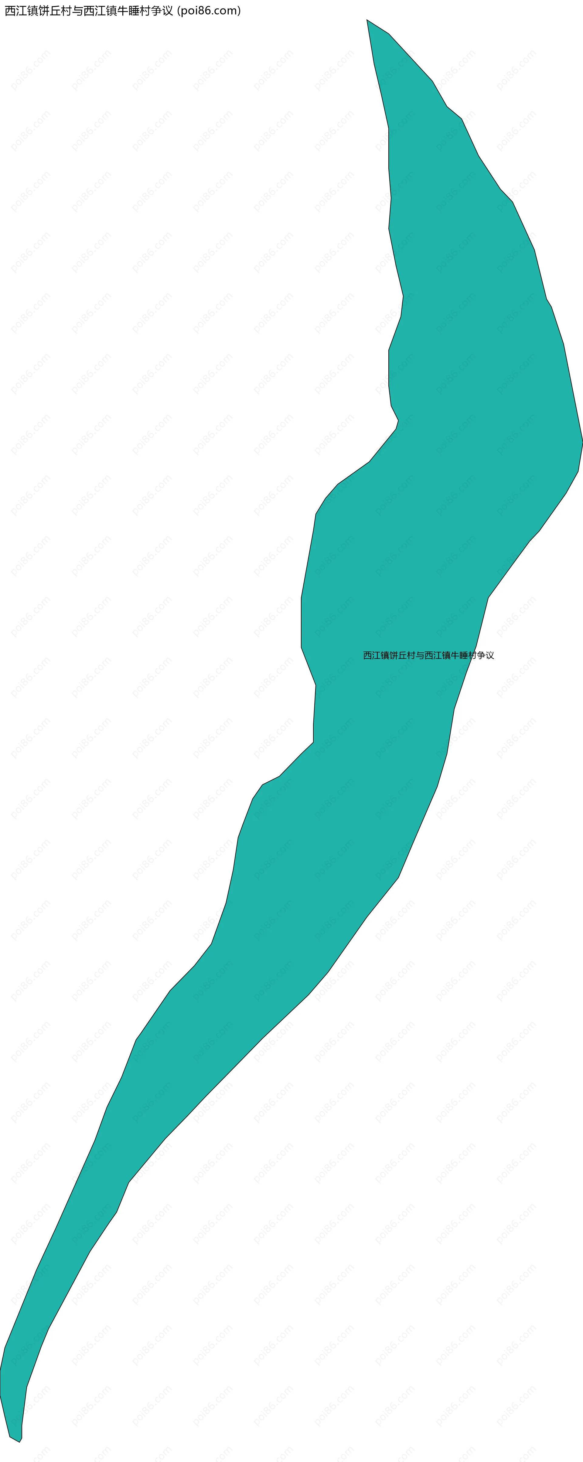 西江镇饼丘村与西江镇牛睡村争议边界地图