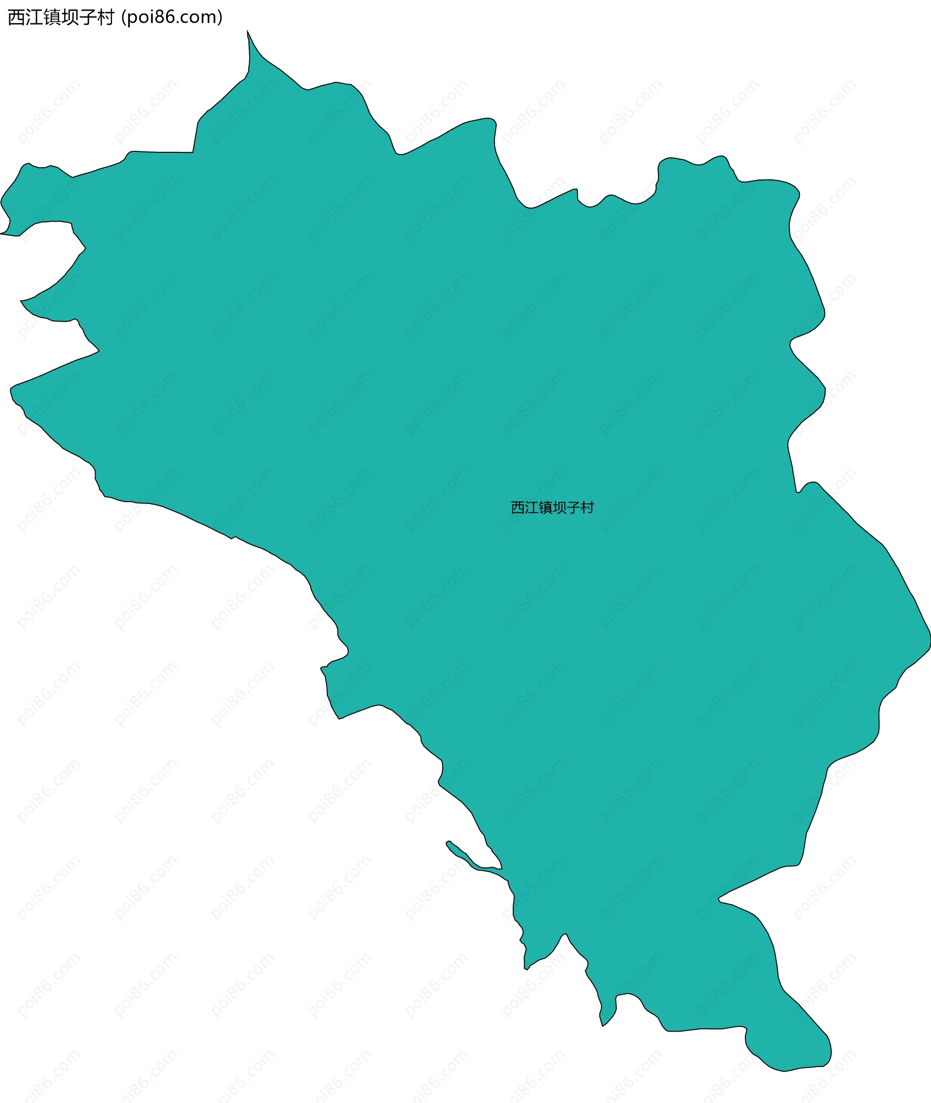 西江镇坝子村边界地图