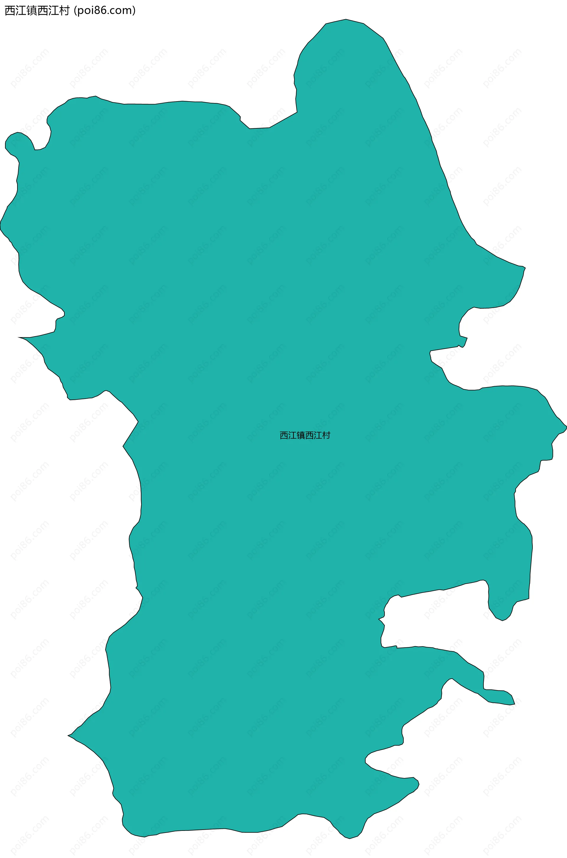 西江镇西江村边界地图