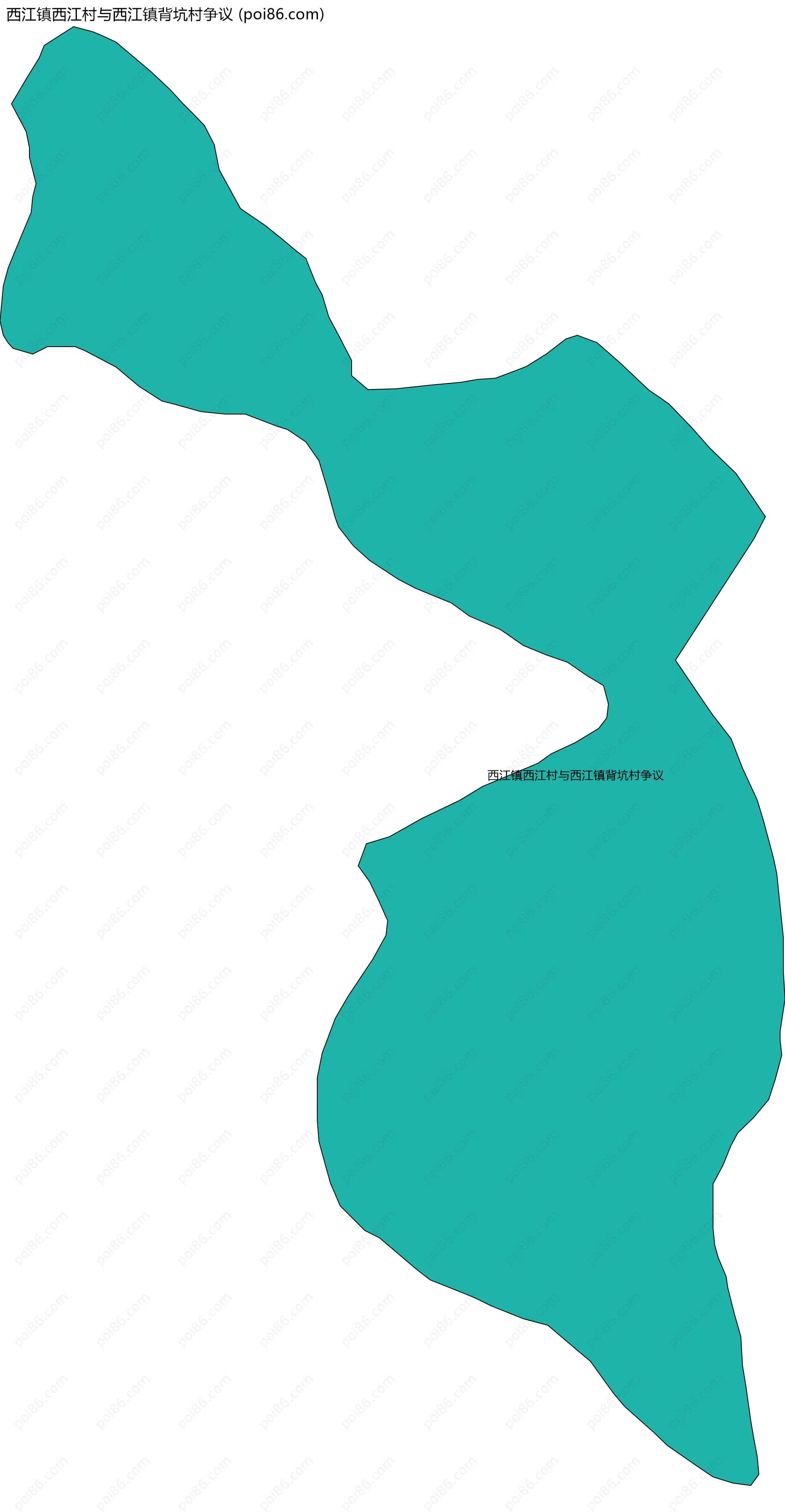 西江镇西江村与西江镇背坑村争议边界地图