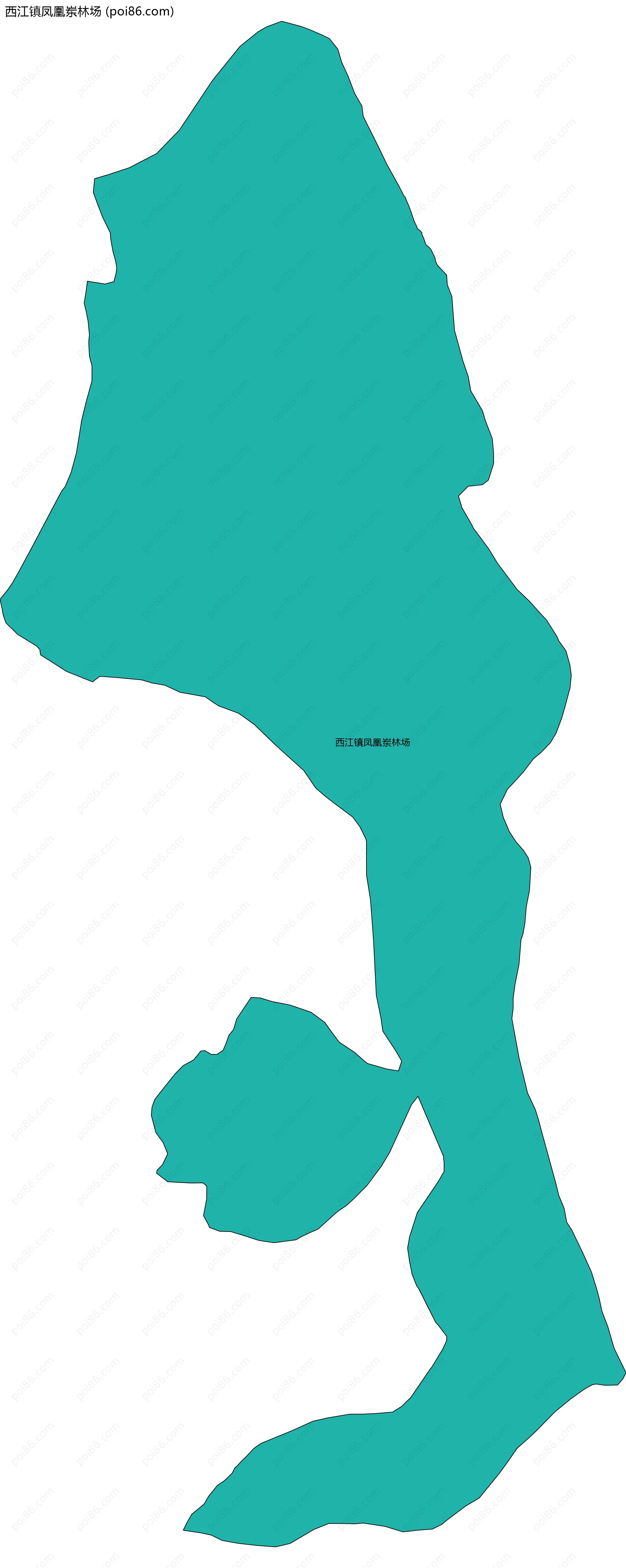 西江镇凤凰岽林场边界地图