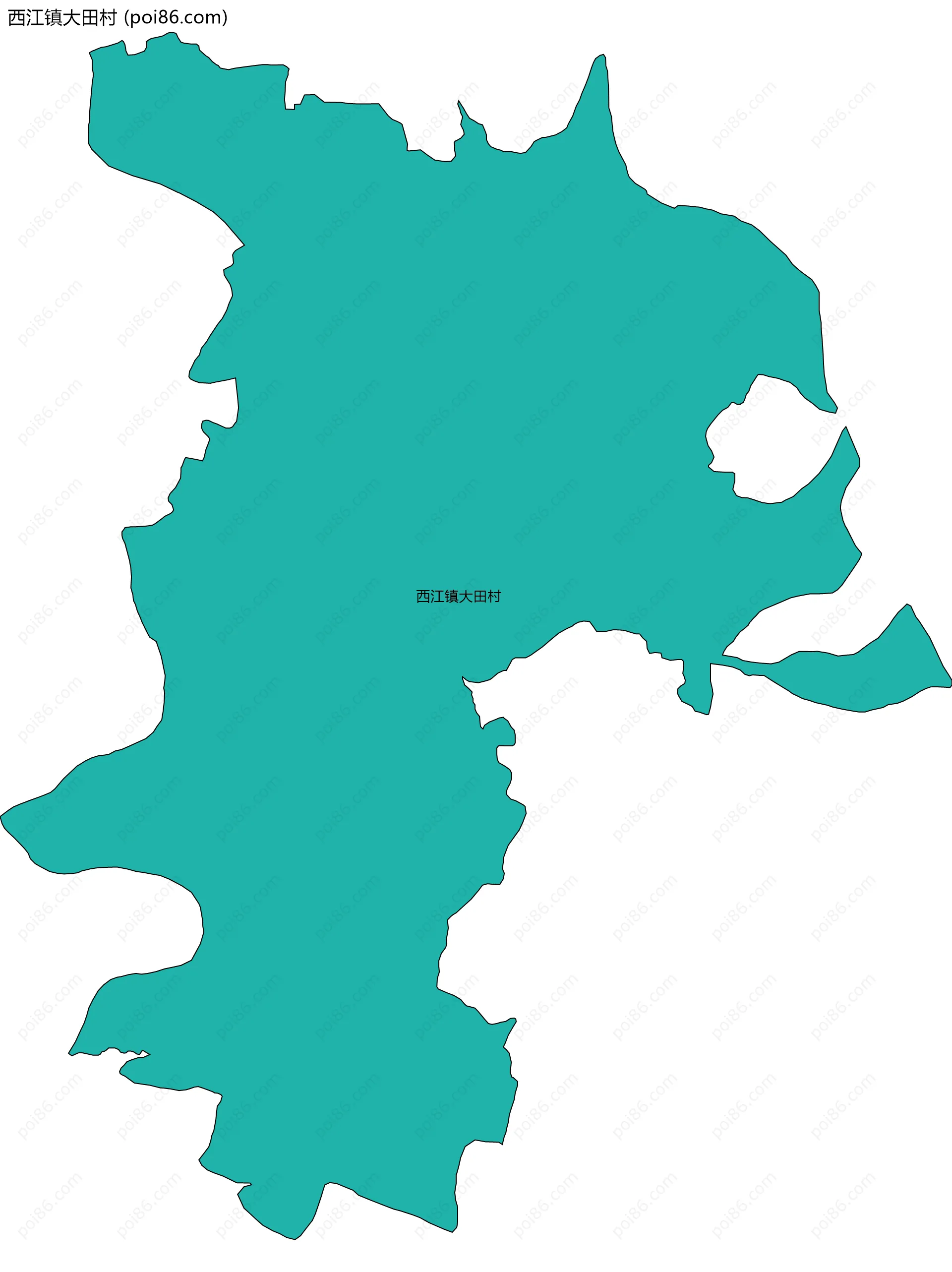 西江镇大田村边界地图