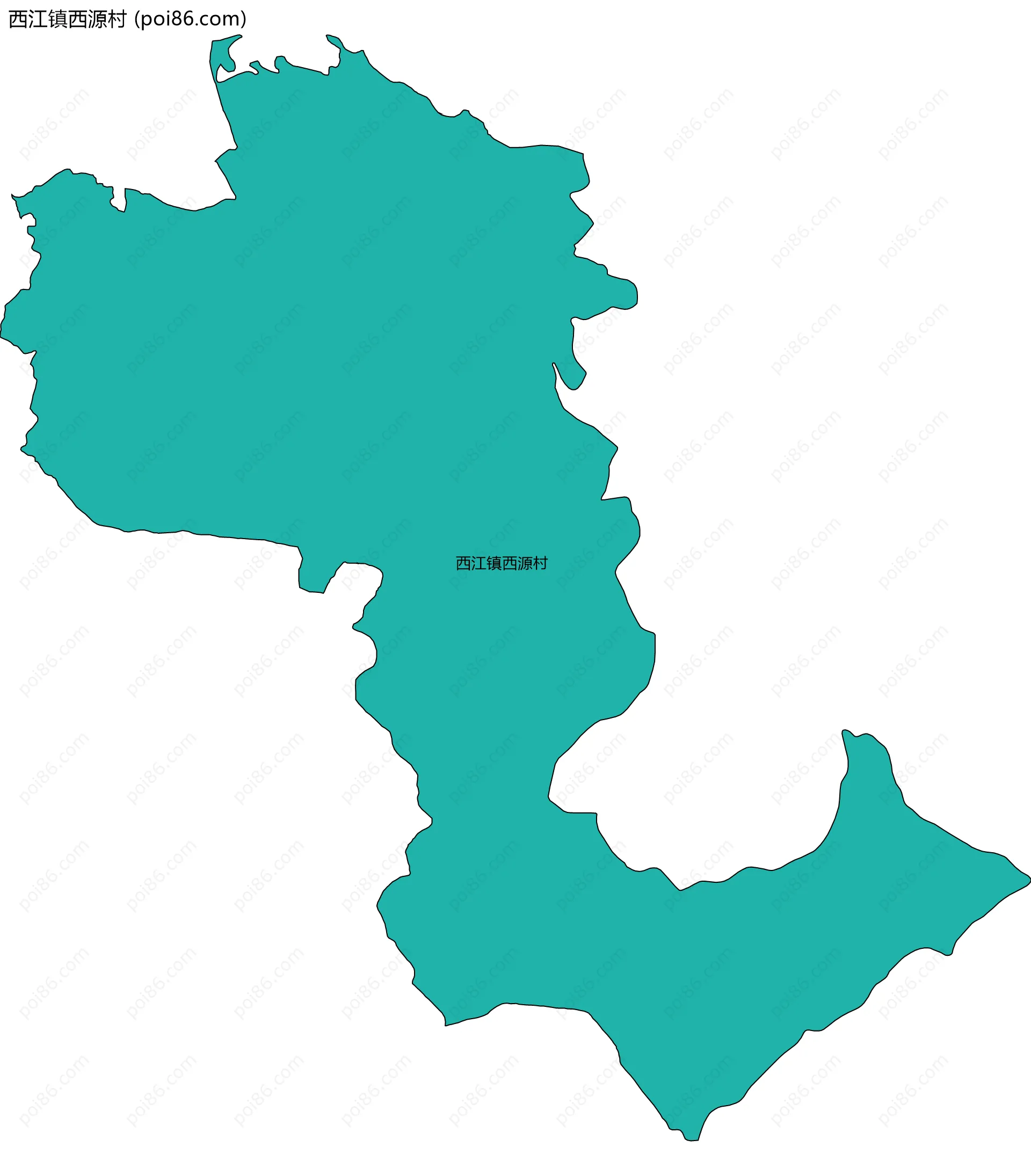 西江镇西源村边界地图