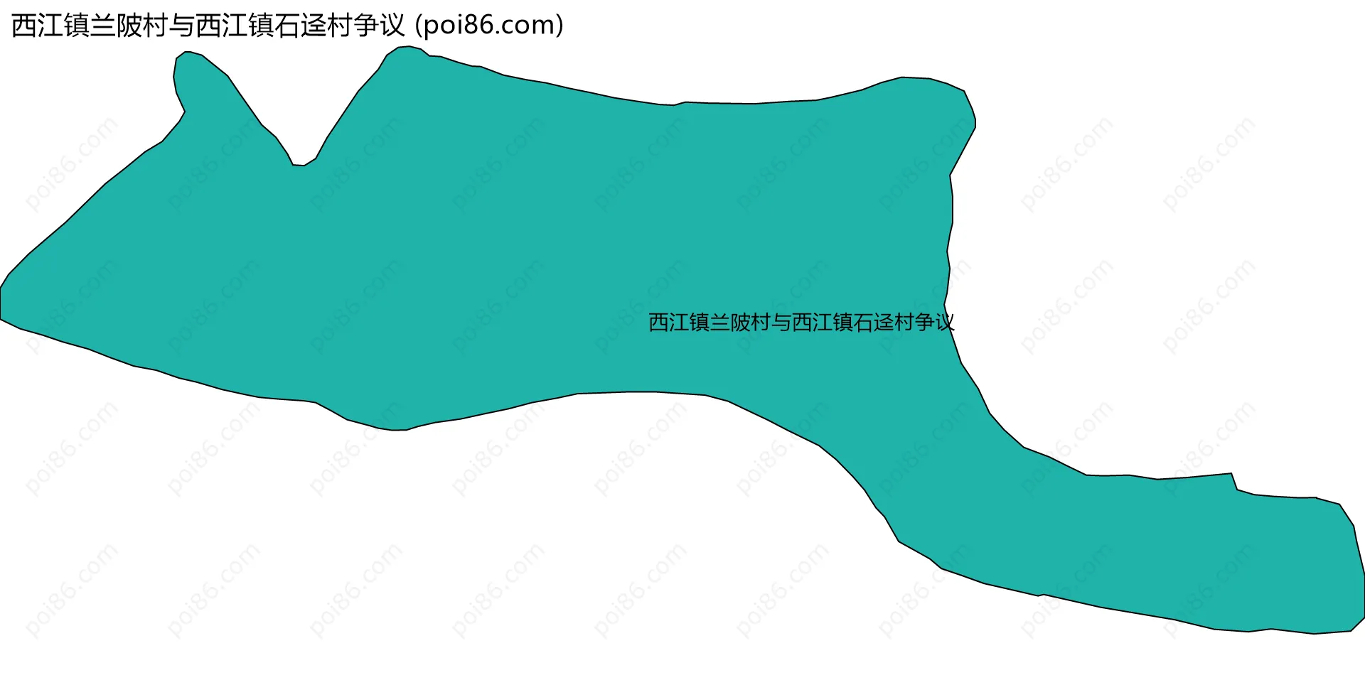 西江镇兰陂村与西江镇石迳村争议边界地图