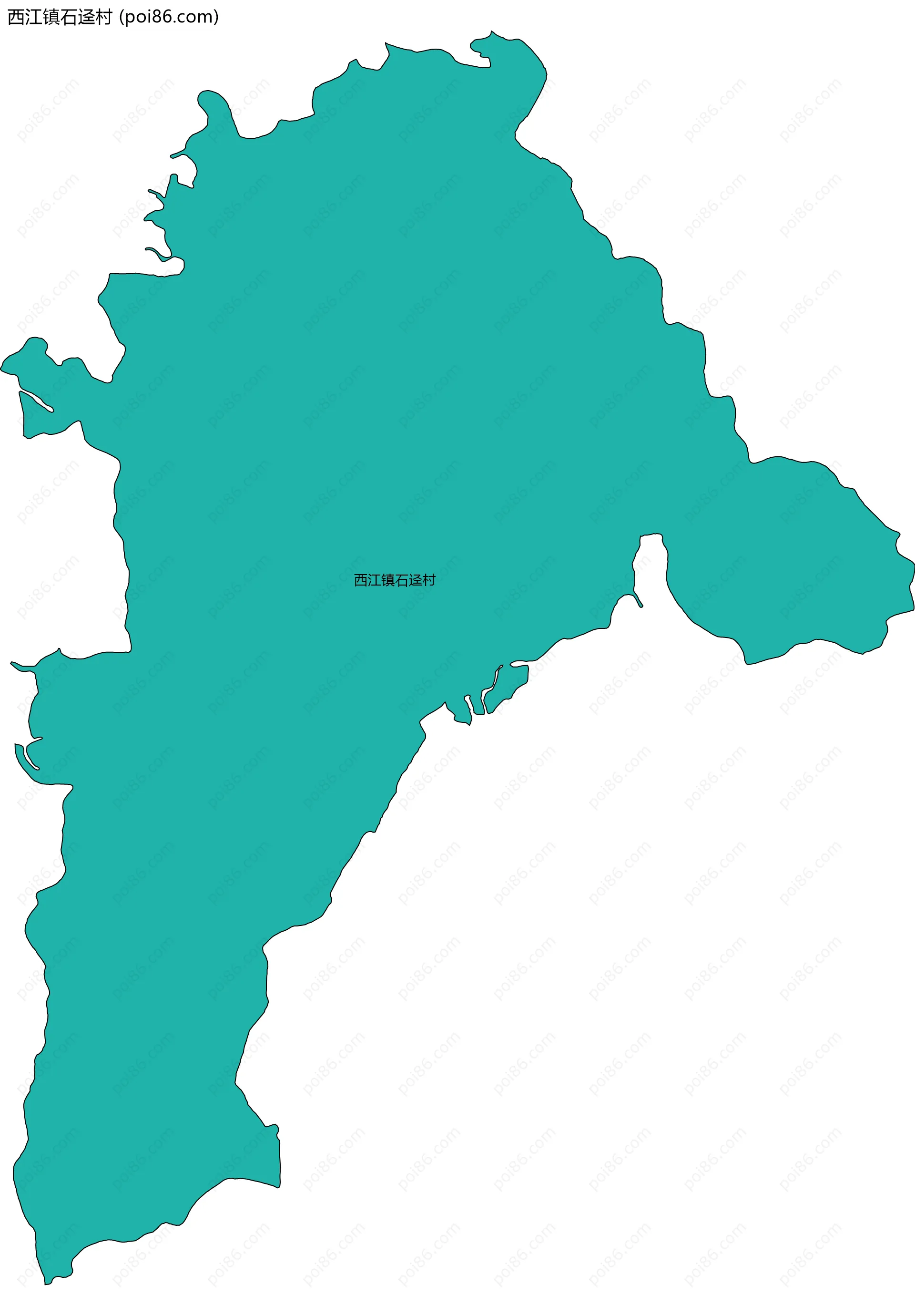 西江镇石迳村边界地图