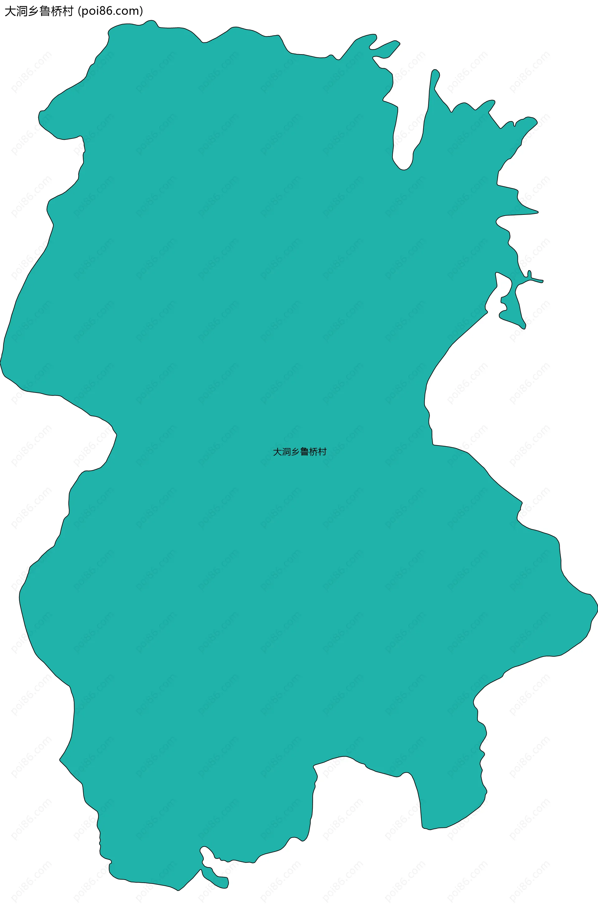 大洞乡鲁桥村边界地图