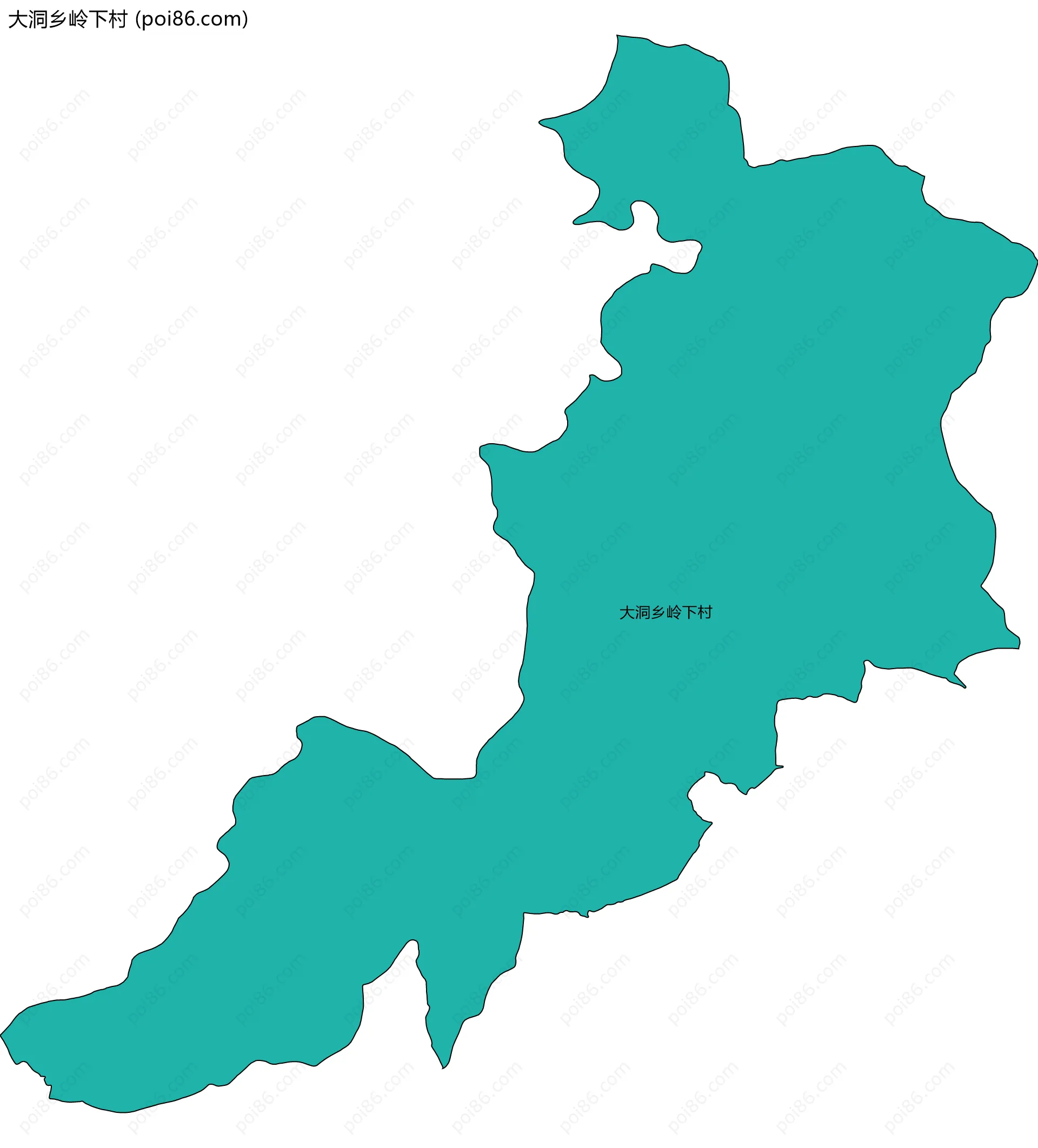 大洞乡岭下村边界地图